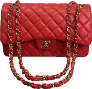 Chanel Jumbo Classic Flap Red Caviar Leather Crossbody Handbag