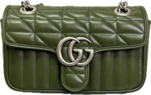 Gucci Small Marmont Olive Green Leather Crossbody Bag