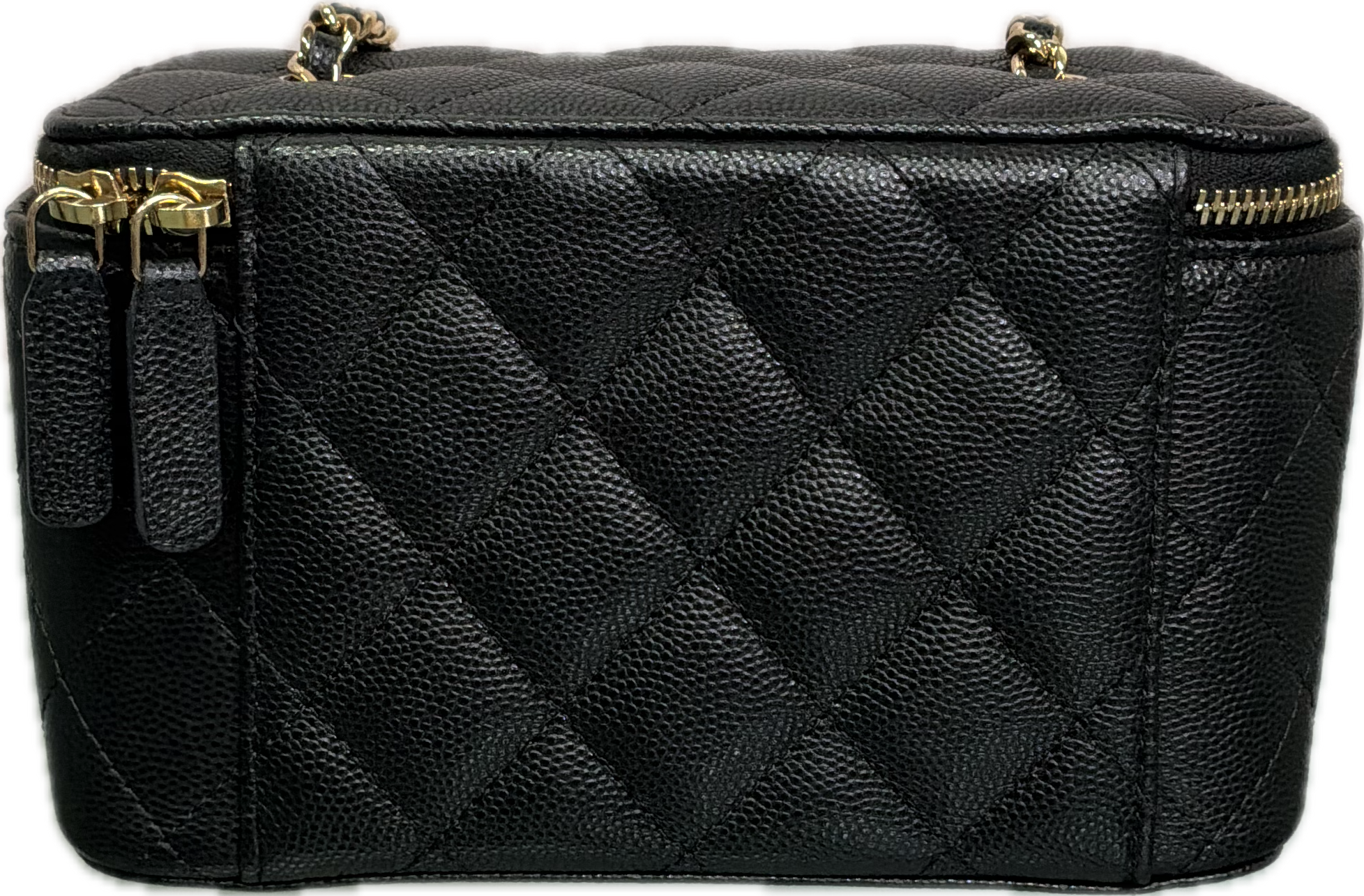 Chanel Black Caviar Quilted Vanity Case Crossbody Bag - Image 2