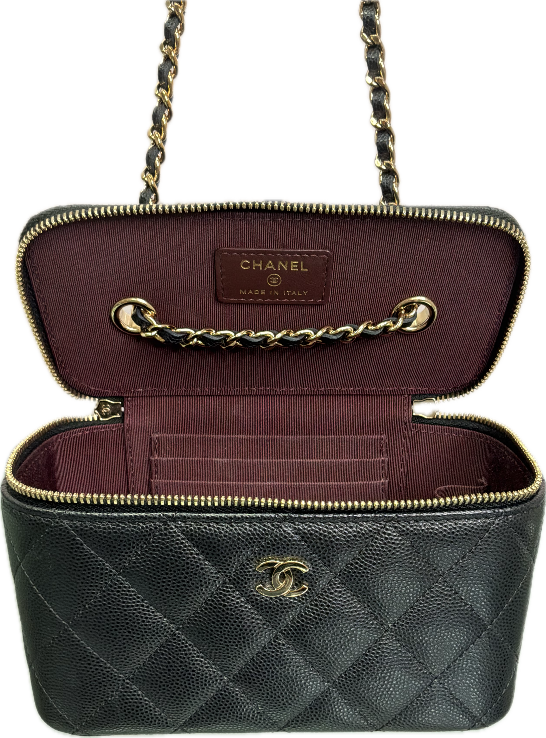 Chanel Black Caviar Quilted Vanity Case Crossbody Bag - Image 4