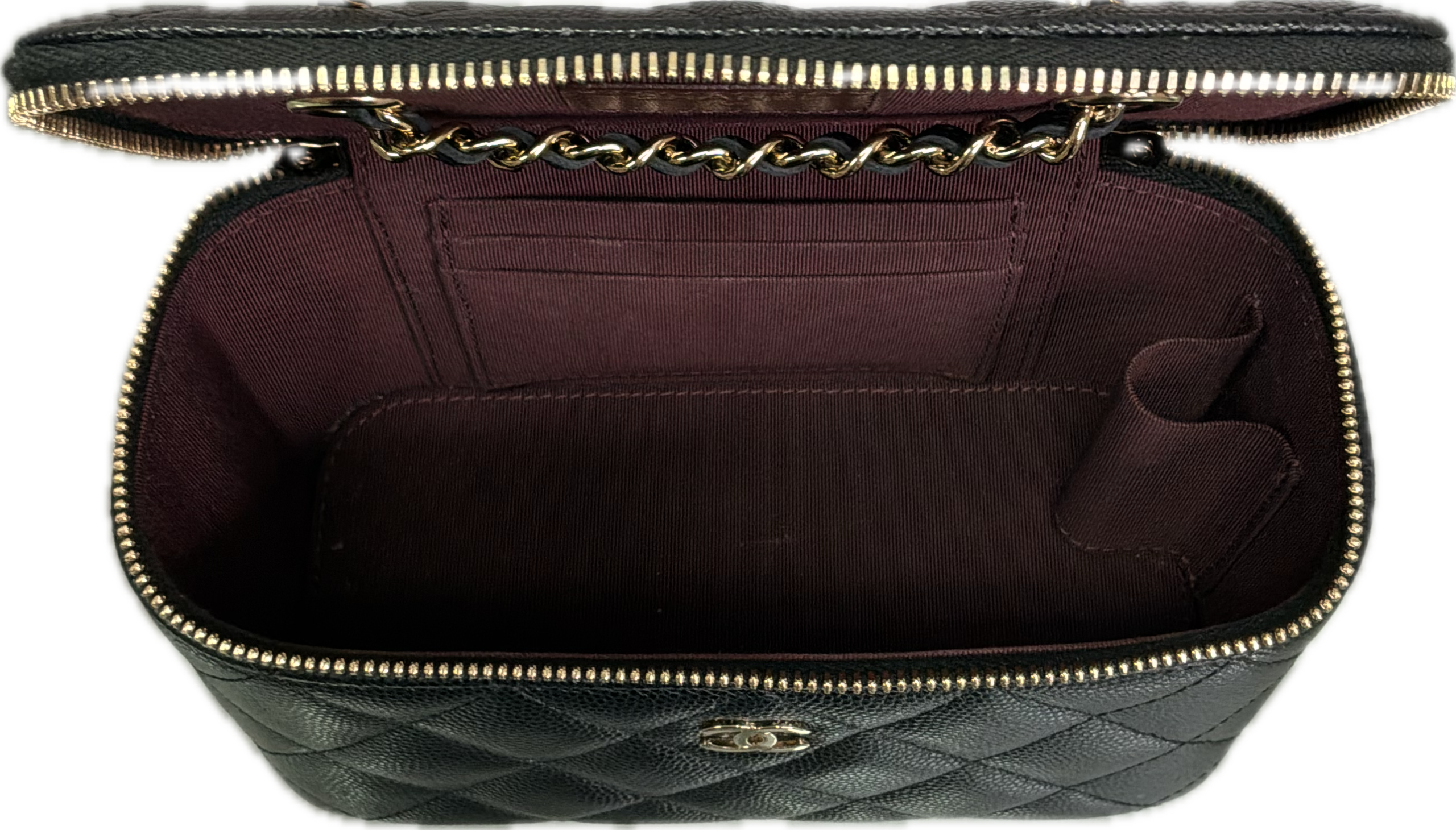 Chanel Black Caviar Quilted Vanity Case Crossbody Bag - Image 5