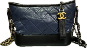 Chanel Gabrielle Small Navy Blue Quilted Chain Crossbody Bag