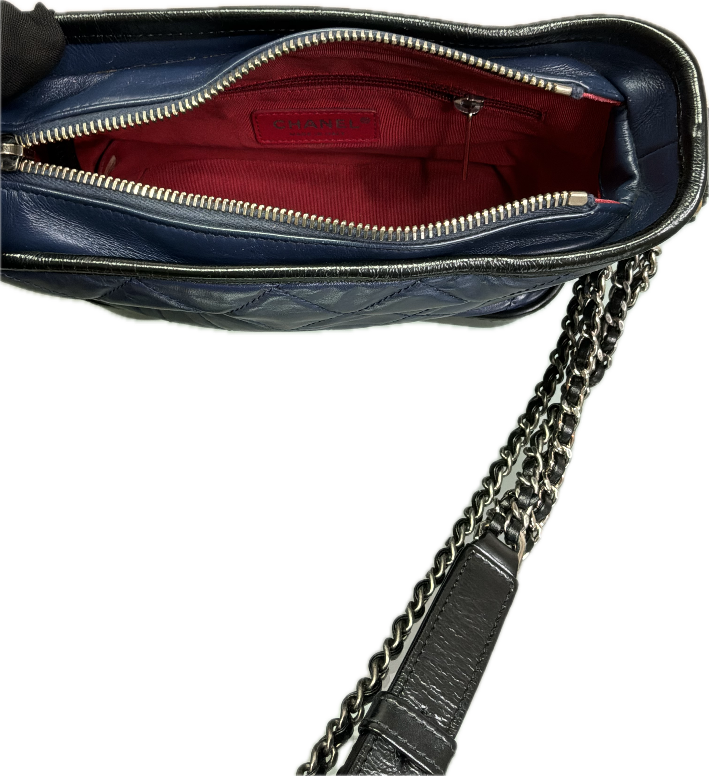 Chanel Gabrielle Small Navy Blue Quilted Chain Crossbody Bag - Image 6