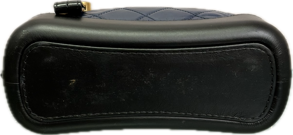 Chanel Gabrielle Small Navy Blue Quilted Chain Crossbody Bag - Image 3