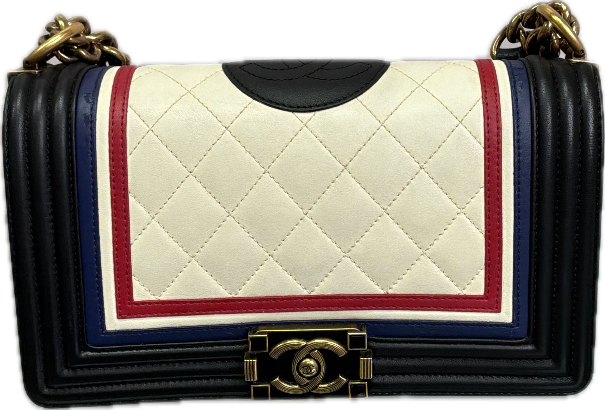 Chanel Boy Bag Black Spade Quilted Leather Crossbody