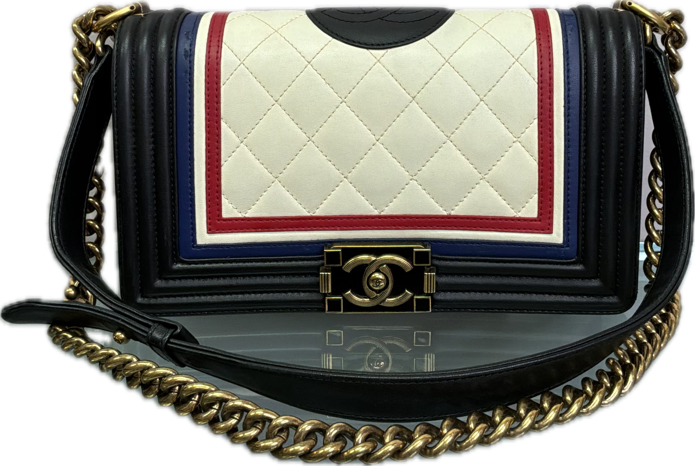 Chanel Boy Bag Black Spade Quilted Leather Crossbody - Image 2