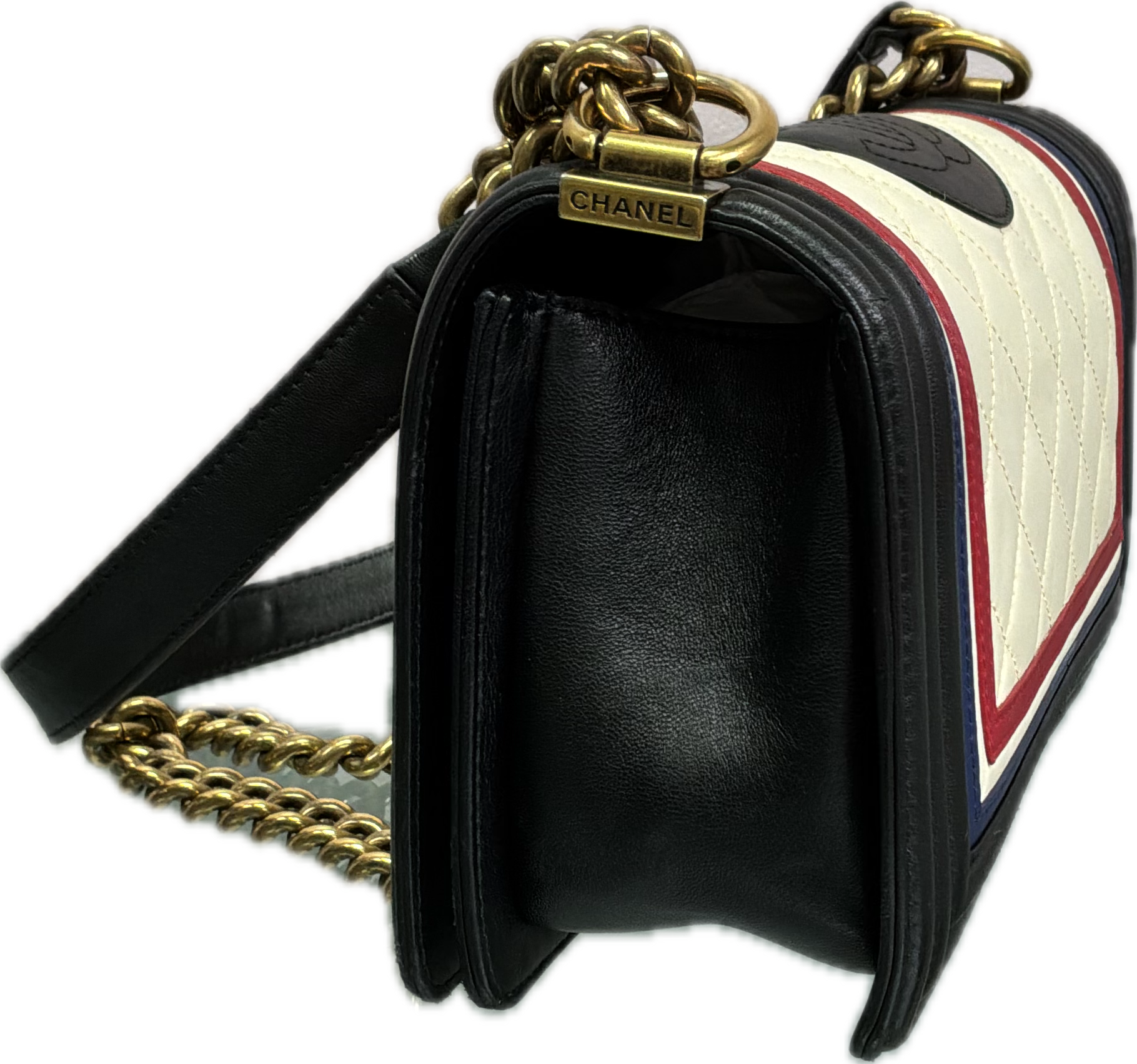 Chanel Boy Bag Black Spade Quilted Leather Crossbody - Image 8