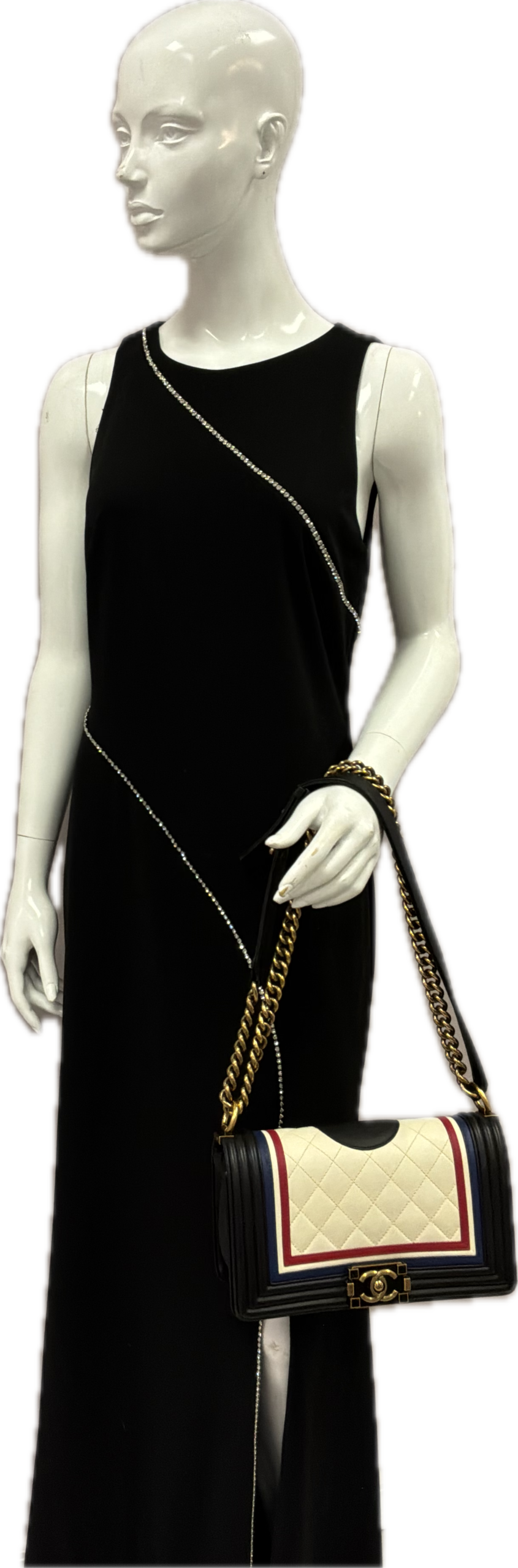Chanel Boy Bag Black Spade Quilted Leather Crossbody - Image 10