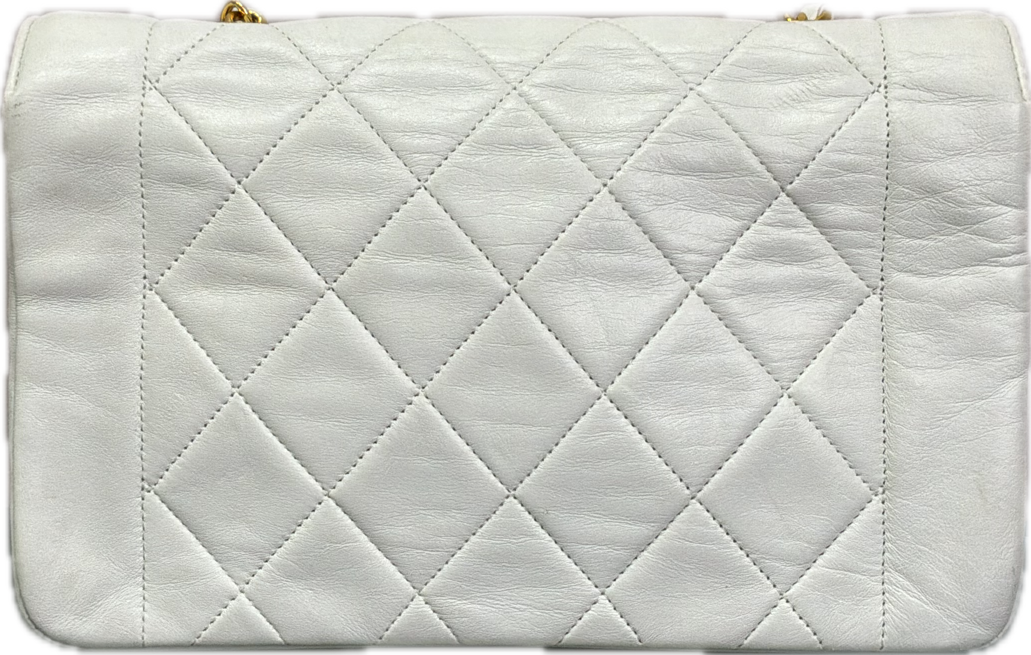 Chanel Vintage Diana Style White Quilted Calfskin Flap Shoulder Bag - Image 2