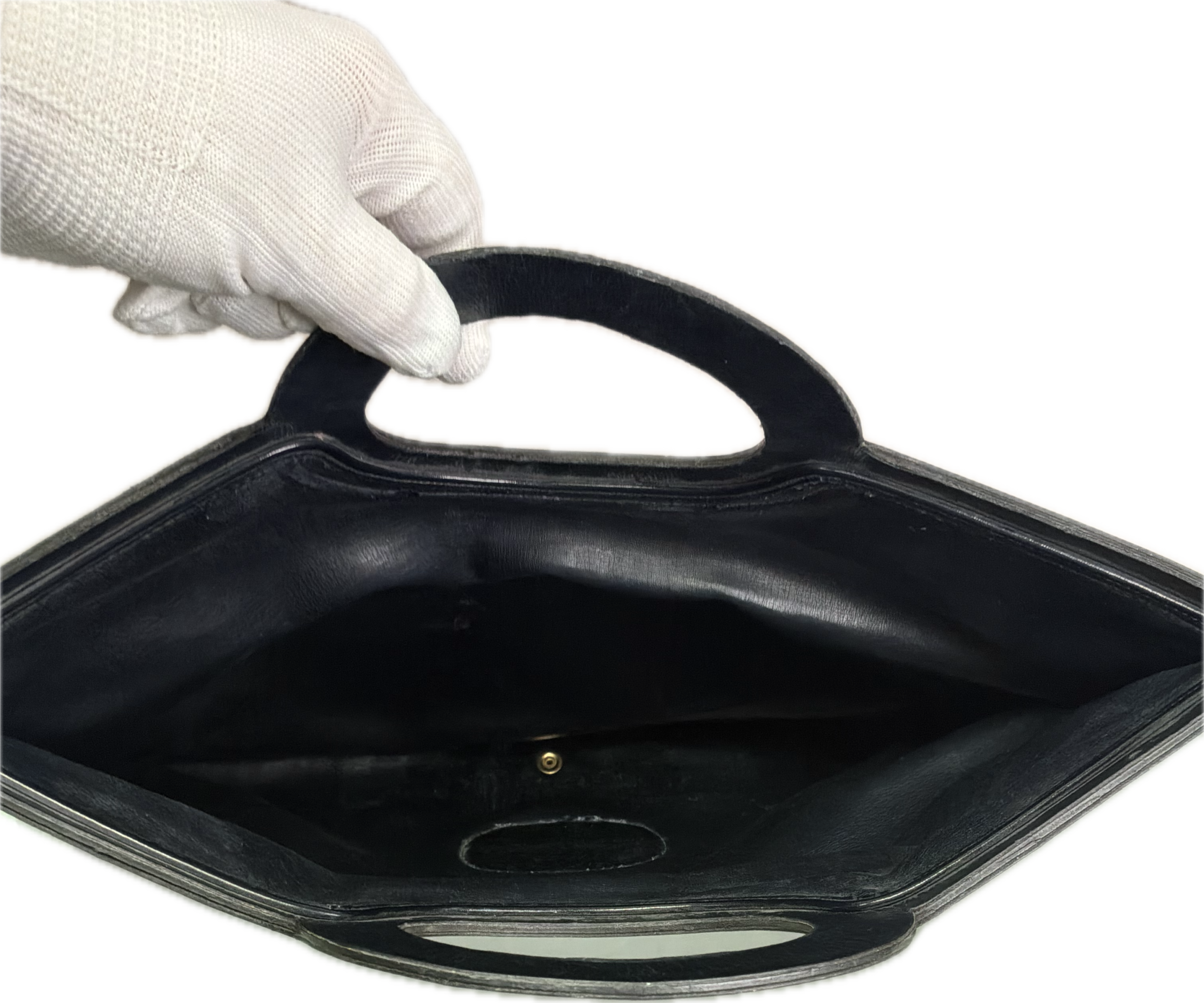 Christian Dior Vintage Monogram Embroidered Fold-Over Clutch with Top Handle - Image 4