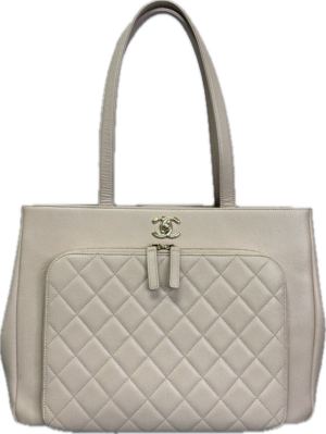 Chanel Large Affinity Beige Caviar Leather Tote Bag