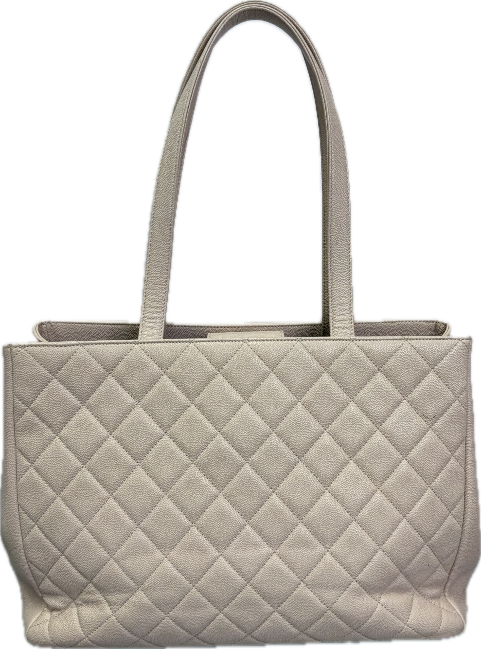 Chanel Large Affinity Beige Caviar Leather Tote Bag - Image 2