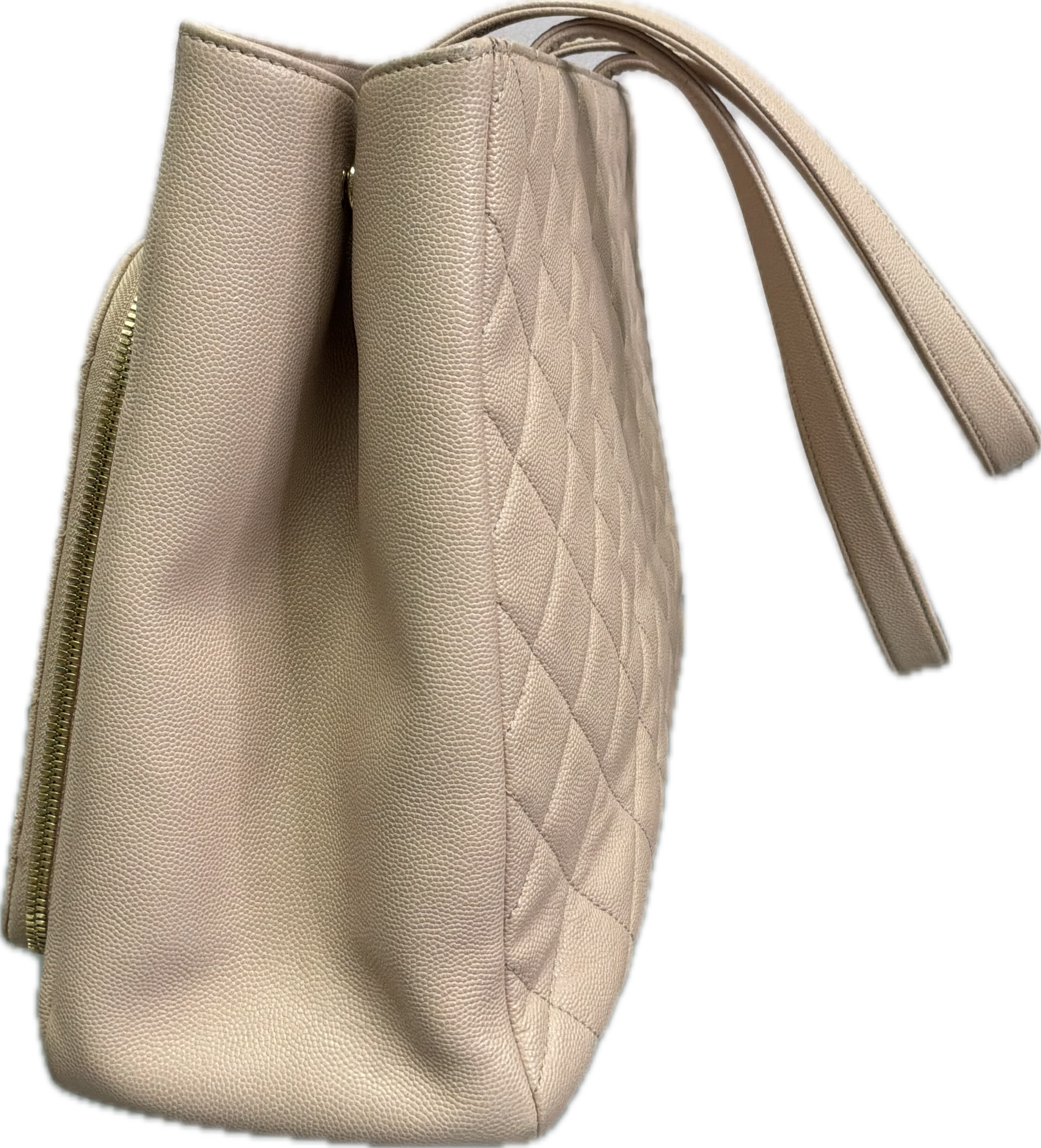 Chanel Large Affinity Beige Caviar Leather Tote Bag - Image 5