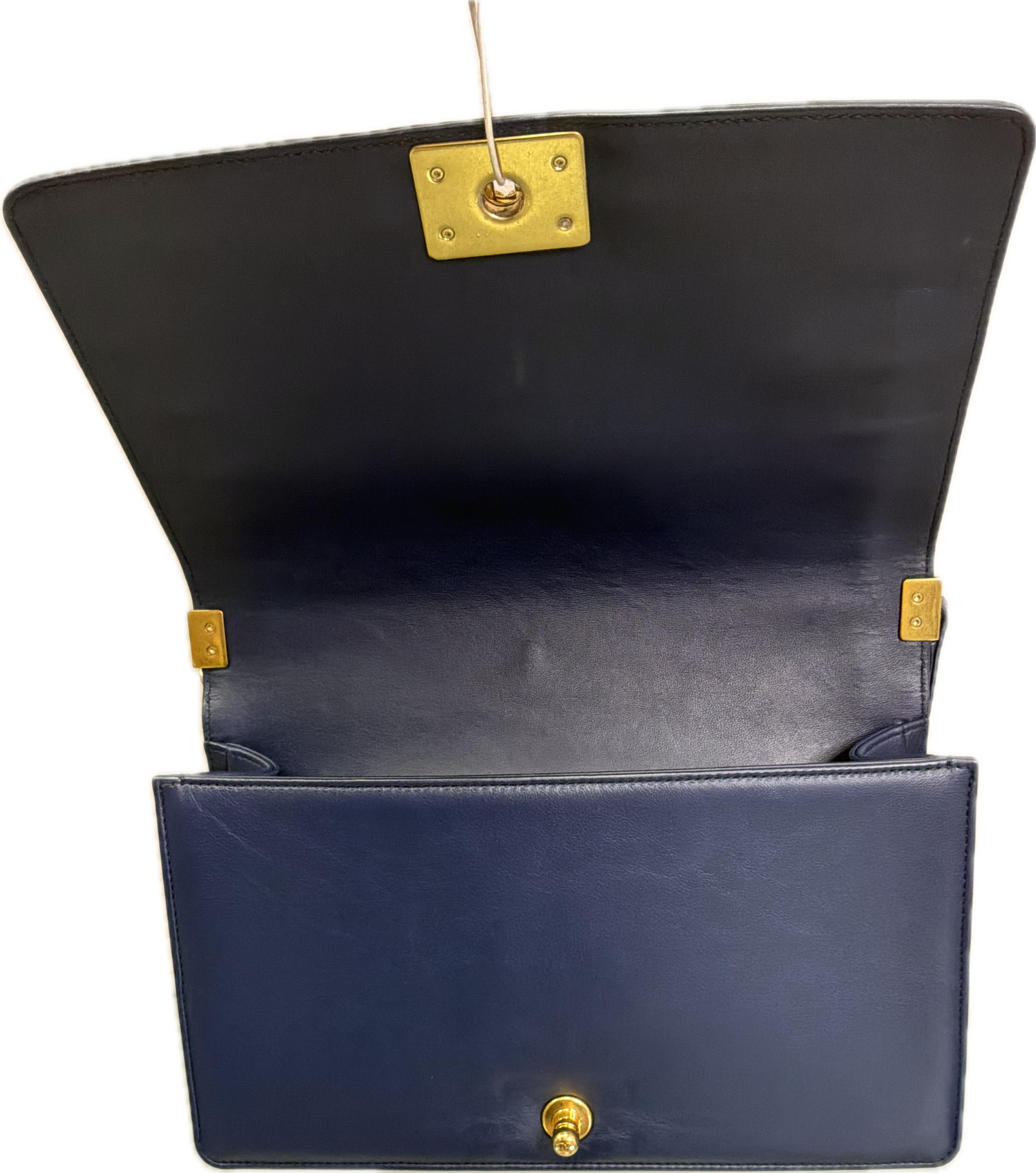 Chanel Boy Large Navy Quilted Lambskin Shoulder Bag - Image 5