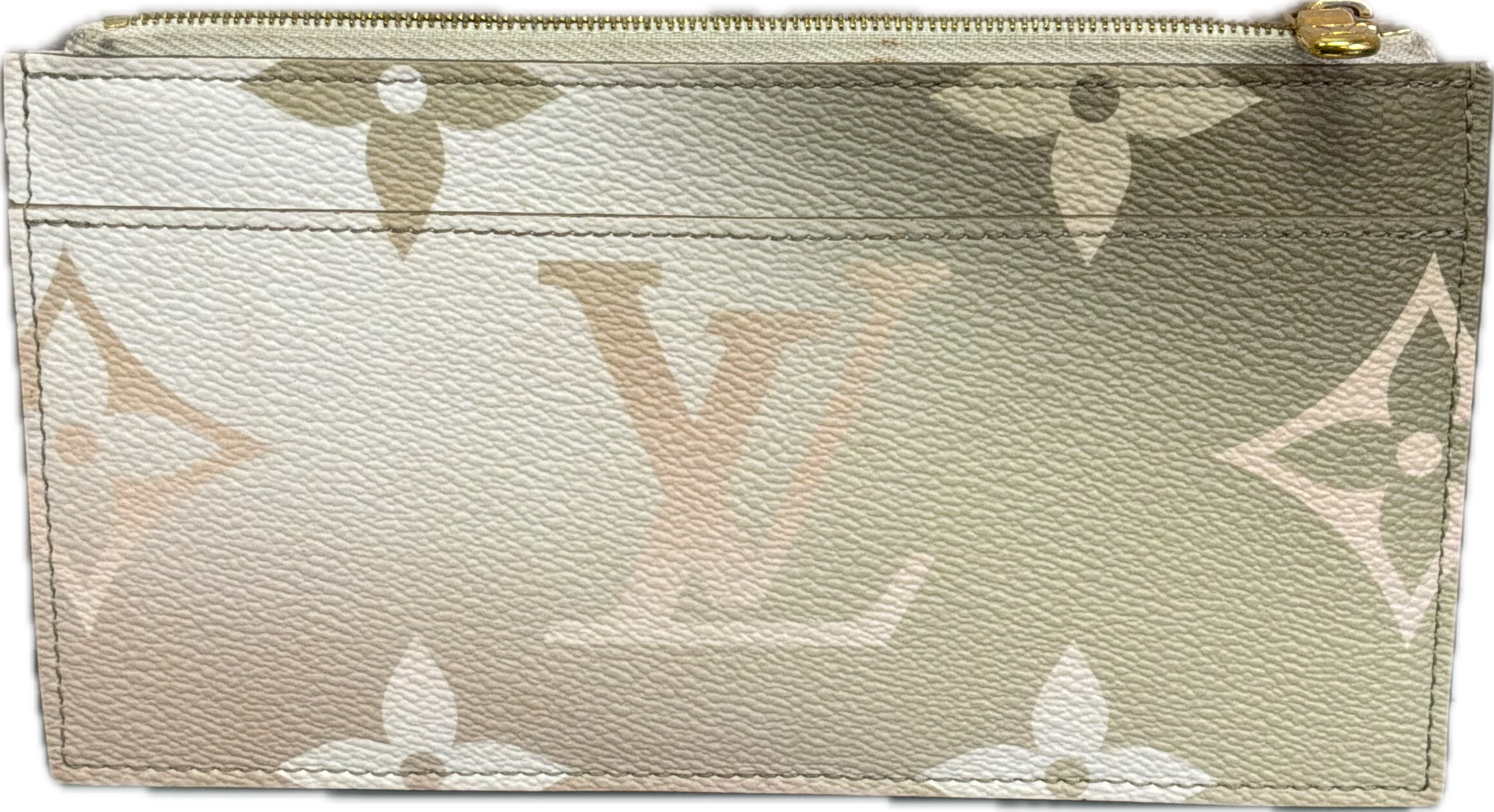 Louis Vuitton OnTheGo MM Khaki & White Monogram Tote Bag - Image 7