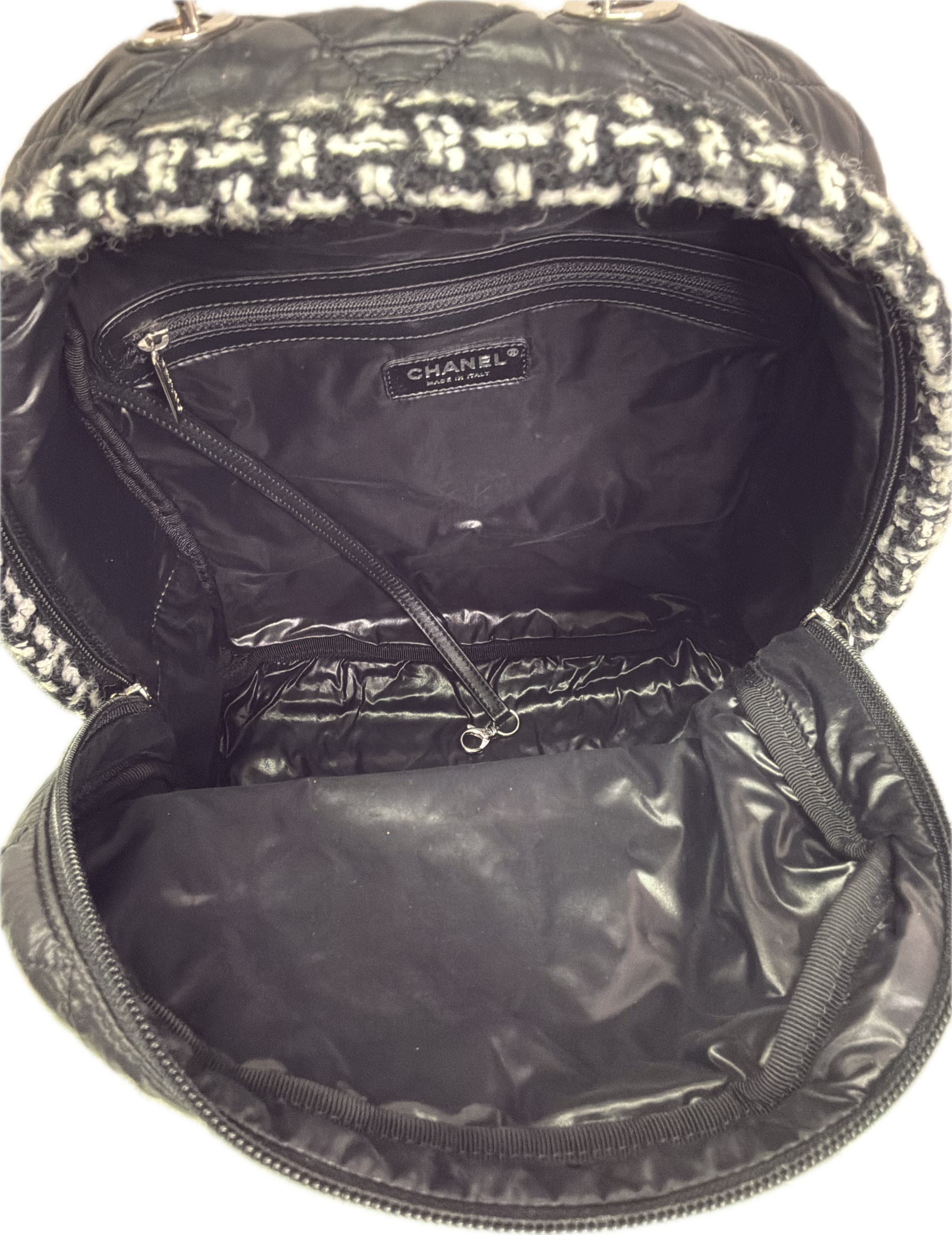 Chanel Tweed & Leather Black Backpack - Image 5