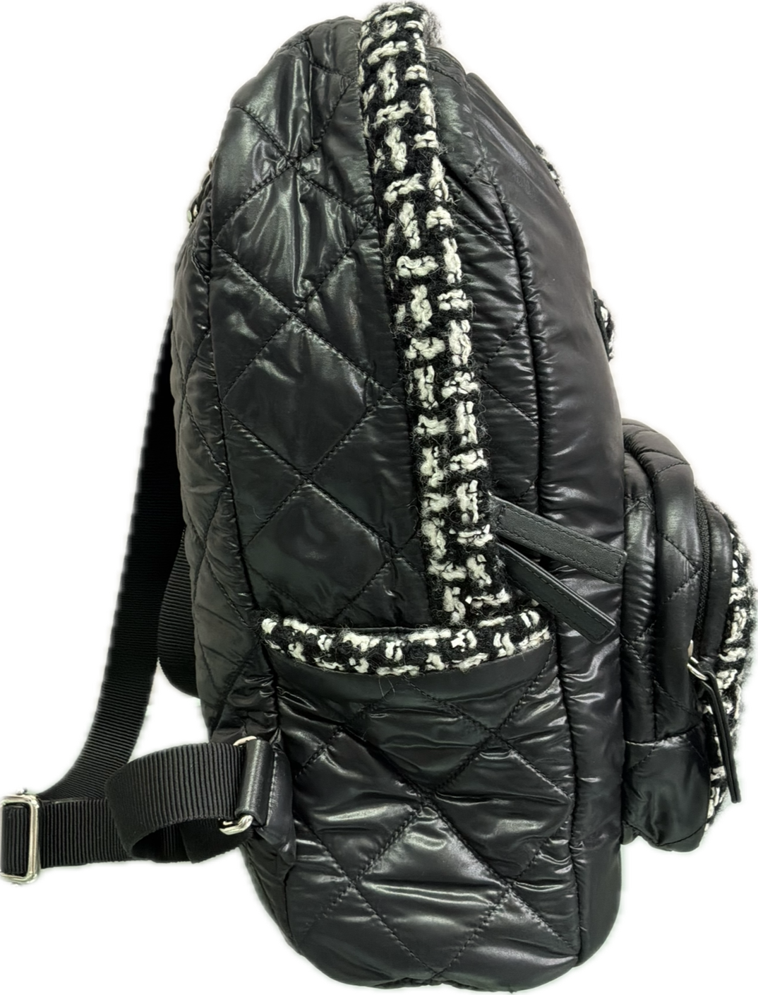 Chanel Tweed & Leather Black Backpack - Image 4
