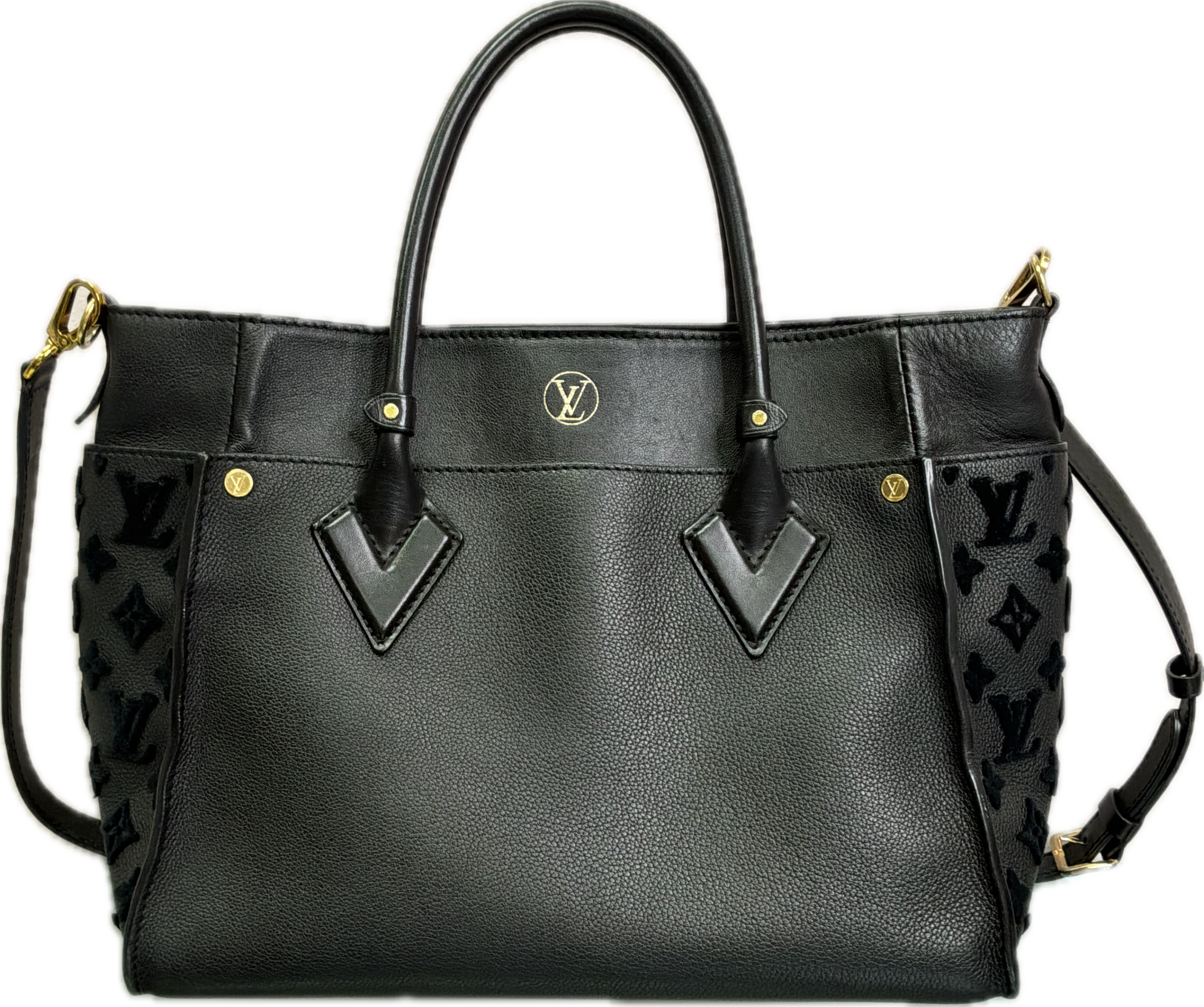 Louis Vuitton On My Side MM Black Leather Tote Bag - Image 2