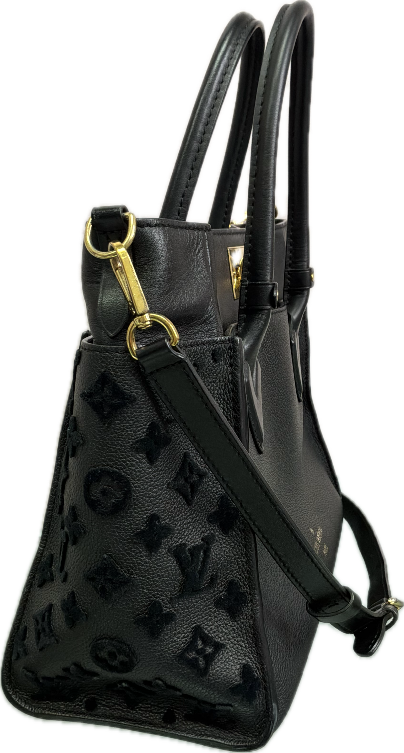 Louis Vuitton On My Side MM Black Leather Tote Bag - Image 3