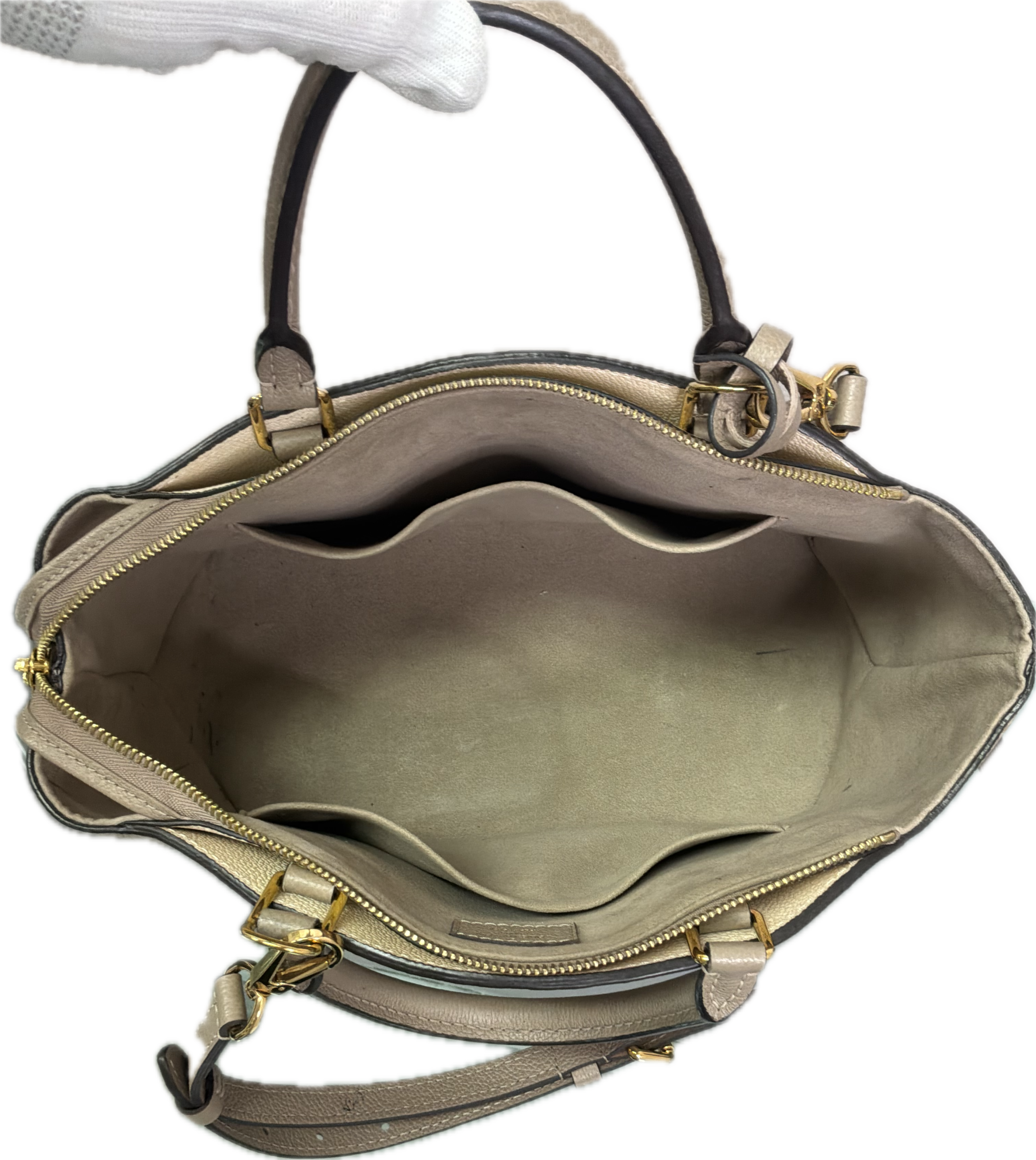 Louis Vuitton Petite Palais Bicolor Monogram Empreinte Leather – Cream/Beige - Image 4