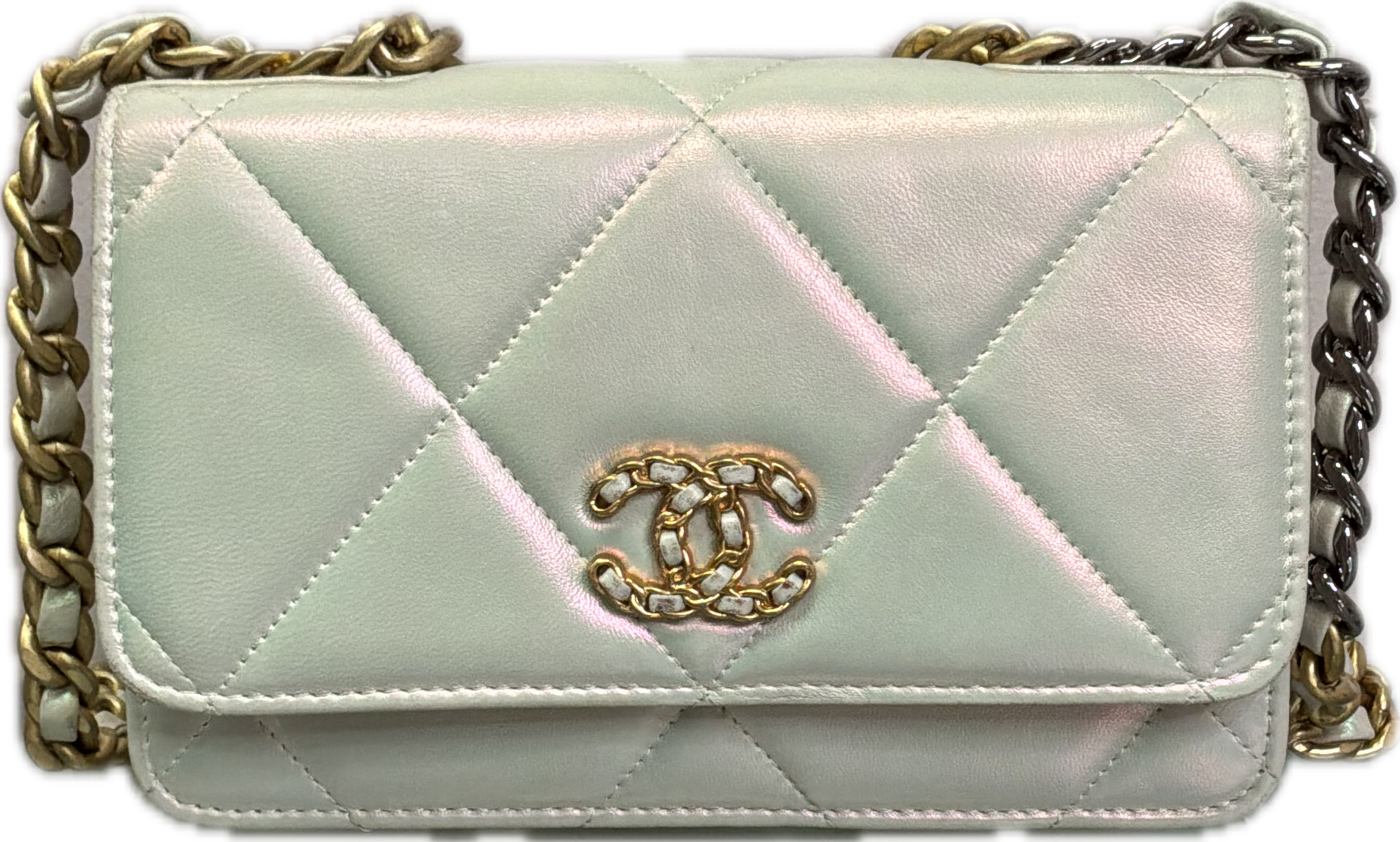 Chanel 19 Pearl Iridescent Quilted WOC Crossbody