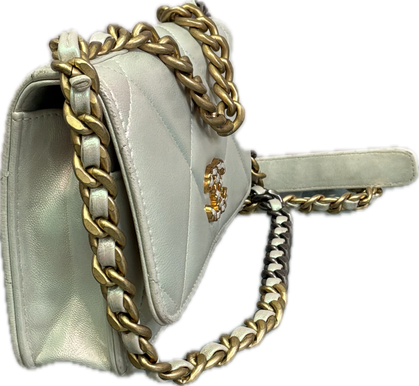Chanel 19 Pearl Iridescent Quilted WOC Crossbody - Image 5