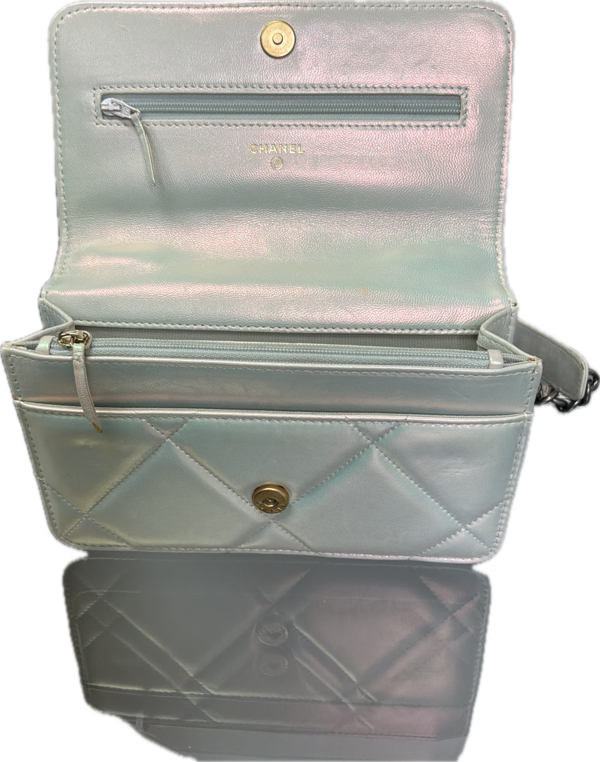 Chanel 19 Pearl Iridescent Quilted WOC Crossbody - Image 8