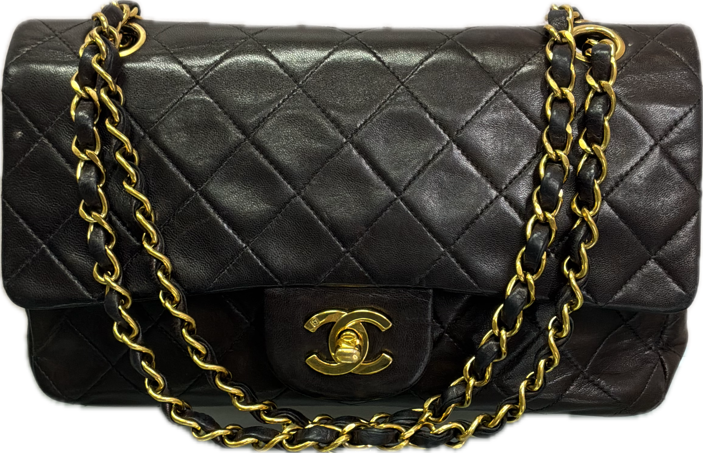 Chanel Small Classic Lambskin Flap Handbag – Black – Vintage