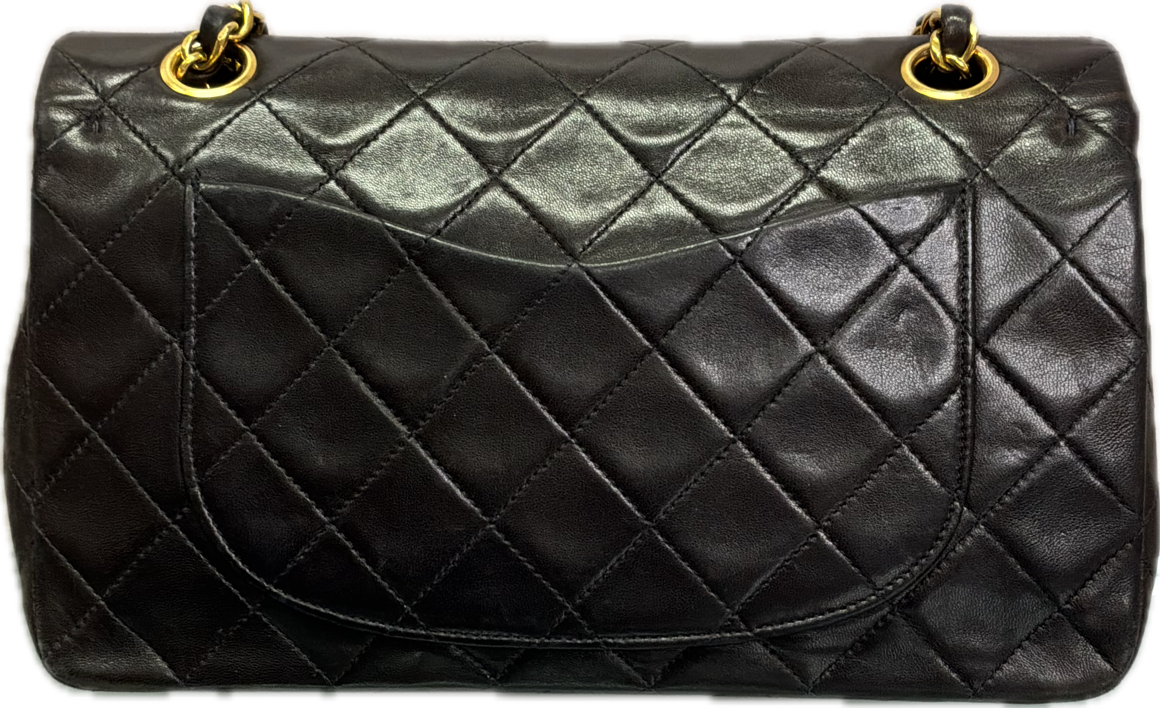Chanel Small Classic Lambskin Flap Handbag – Black – Vintage - Image 2