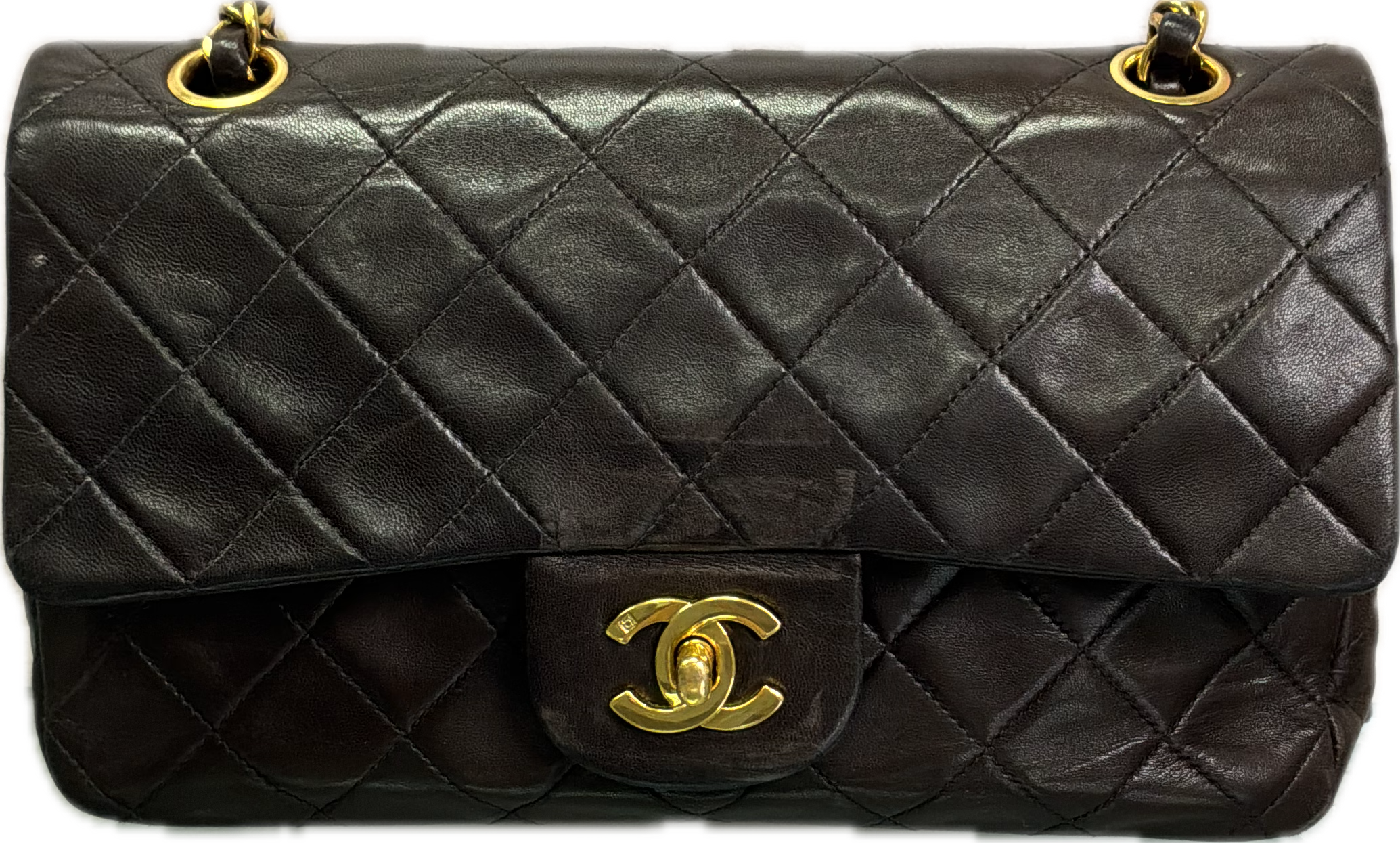 Chanel Small Classic Lambskin Flap Handbag – Black – Vintage - Image 5