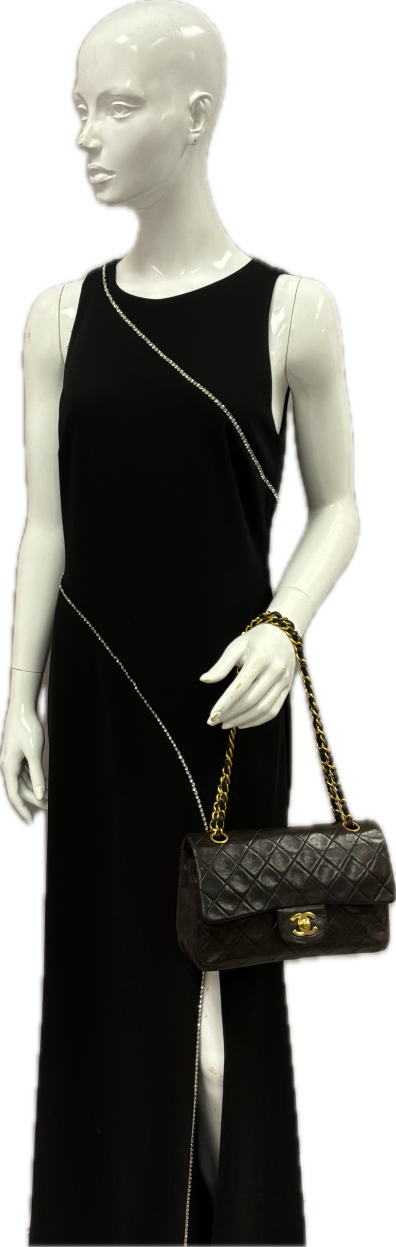 Chanel Small Classic Lambskin Flap Handbag – Black – Vintage - Image 8