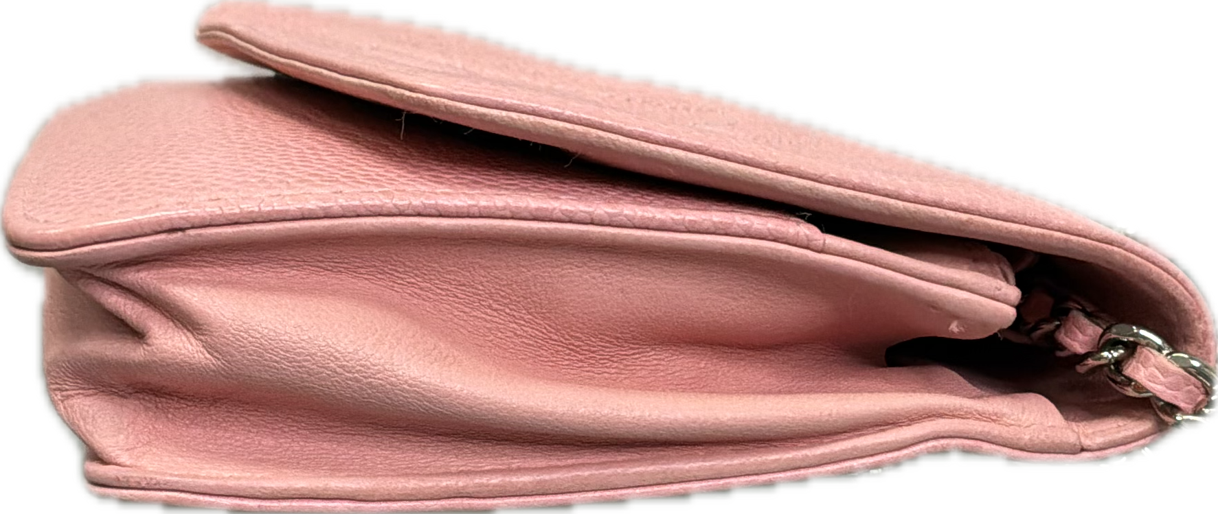 Chanel Pink Caviar Leather Wallet on Chain WOC Crossbody Bag - Image 4