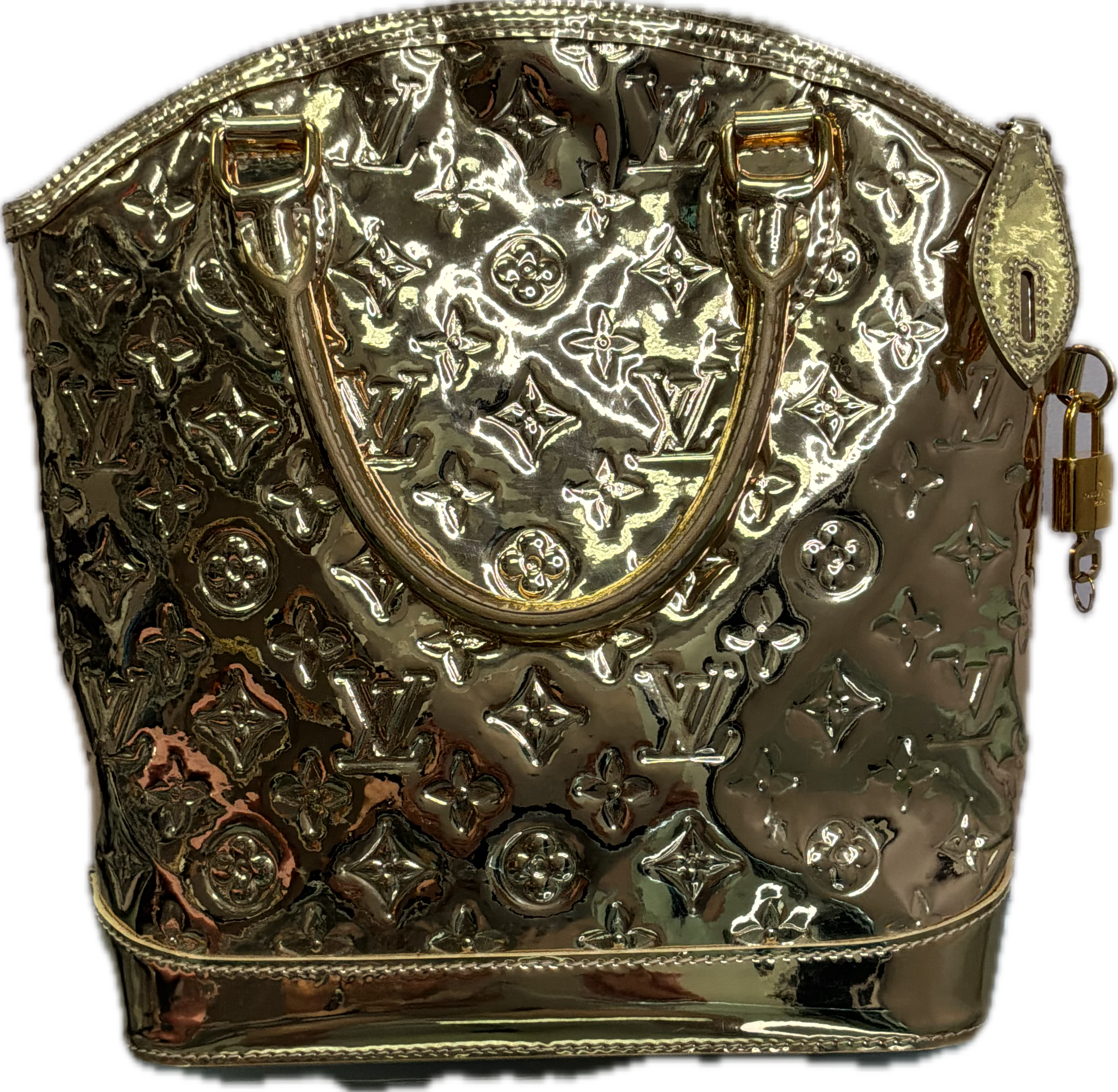 Louis Vuitton Gold Monogram Miroir Lockit Bag - Image 3