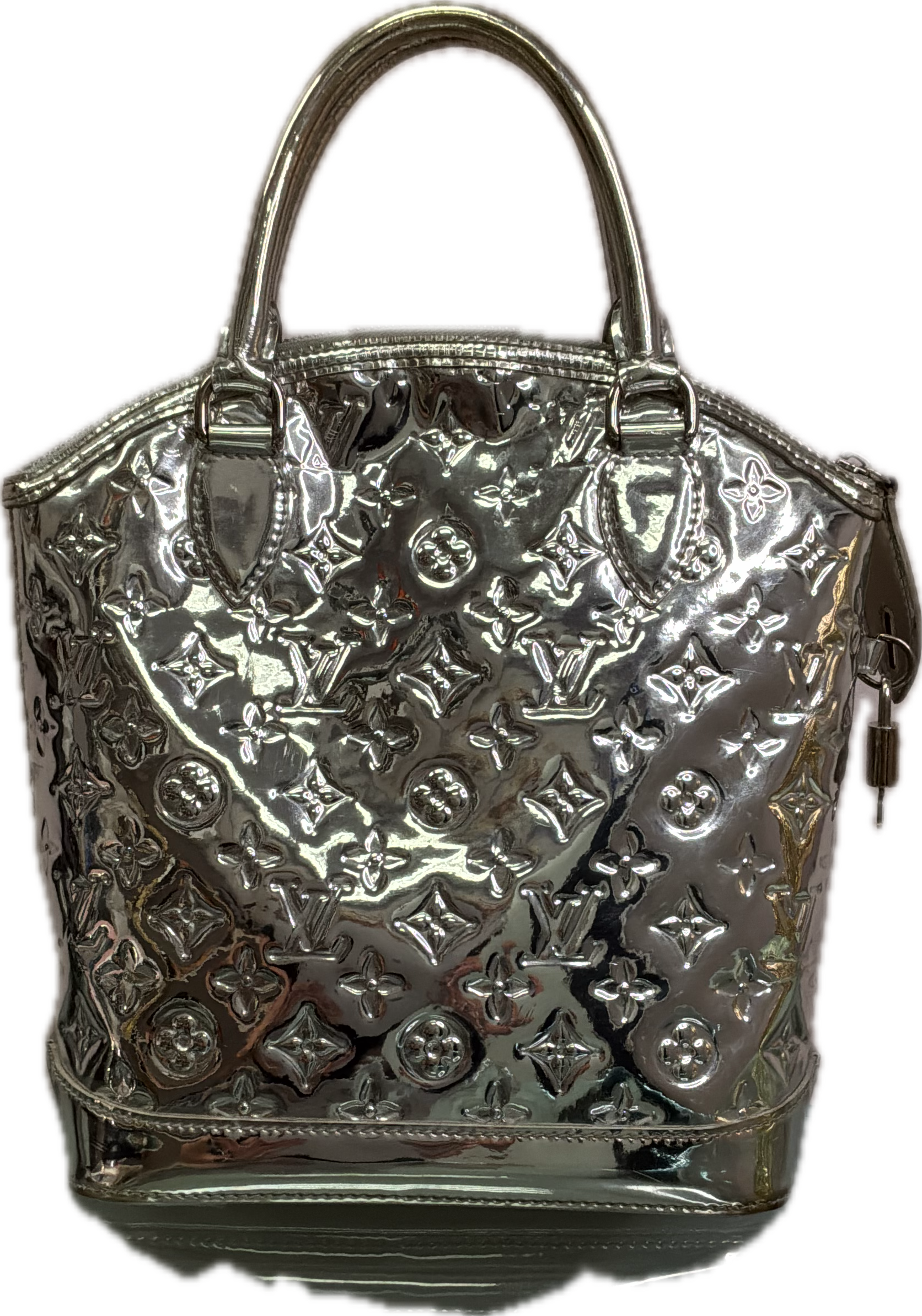 Louis Vuitton Silver Monogram Miroir Lockit Bag