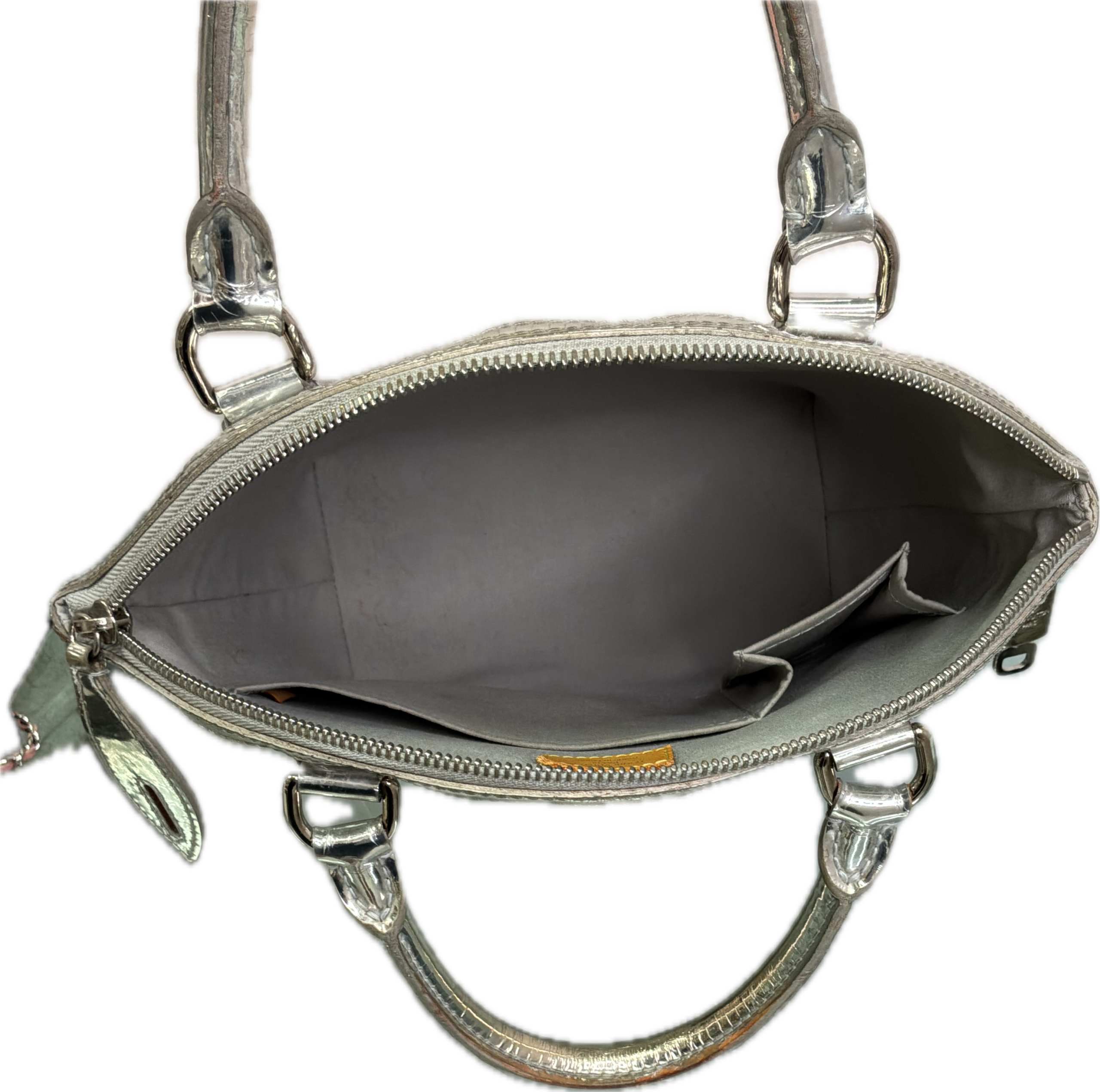 Louis Vuitton Silver Monogram Miroir Lockit Bag - Image 4