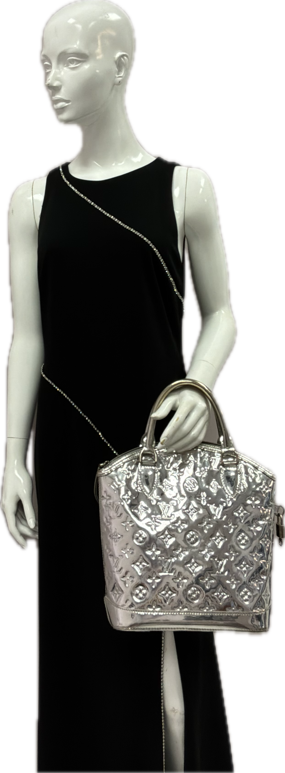Louis Vuitton Silver Monogram Miroir Lockit Bag - Image 5