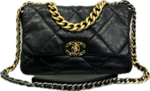 Chanel 19 Large Black Lambskin Flap Bag
