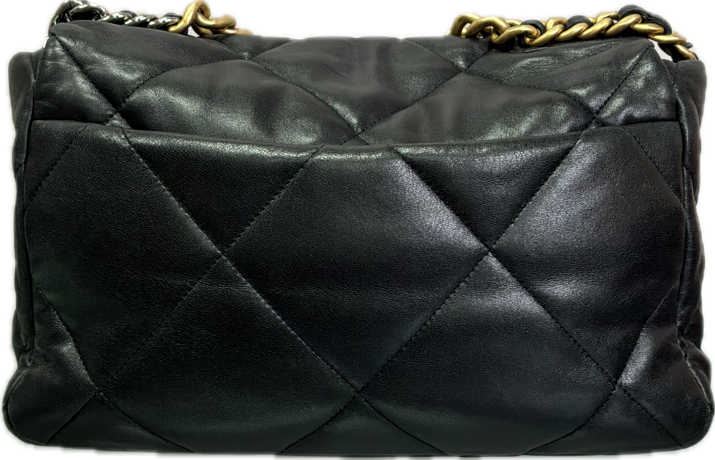 Chanel 19 Large Black Lambskin Flap Bag - Image 2
