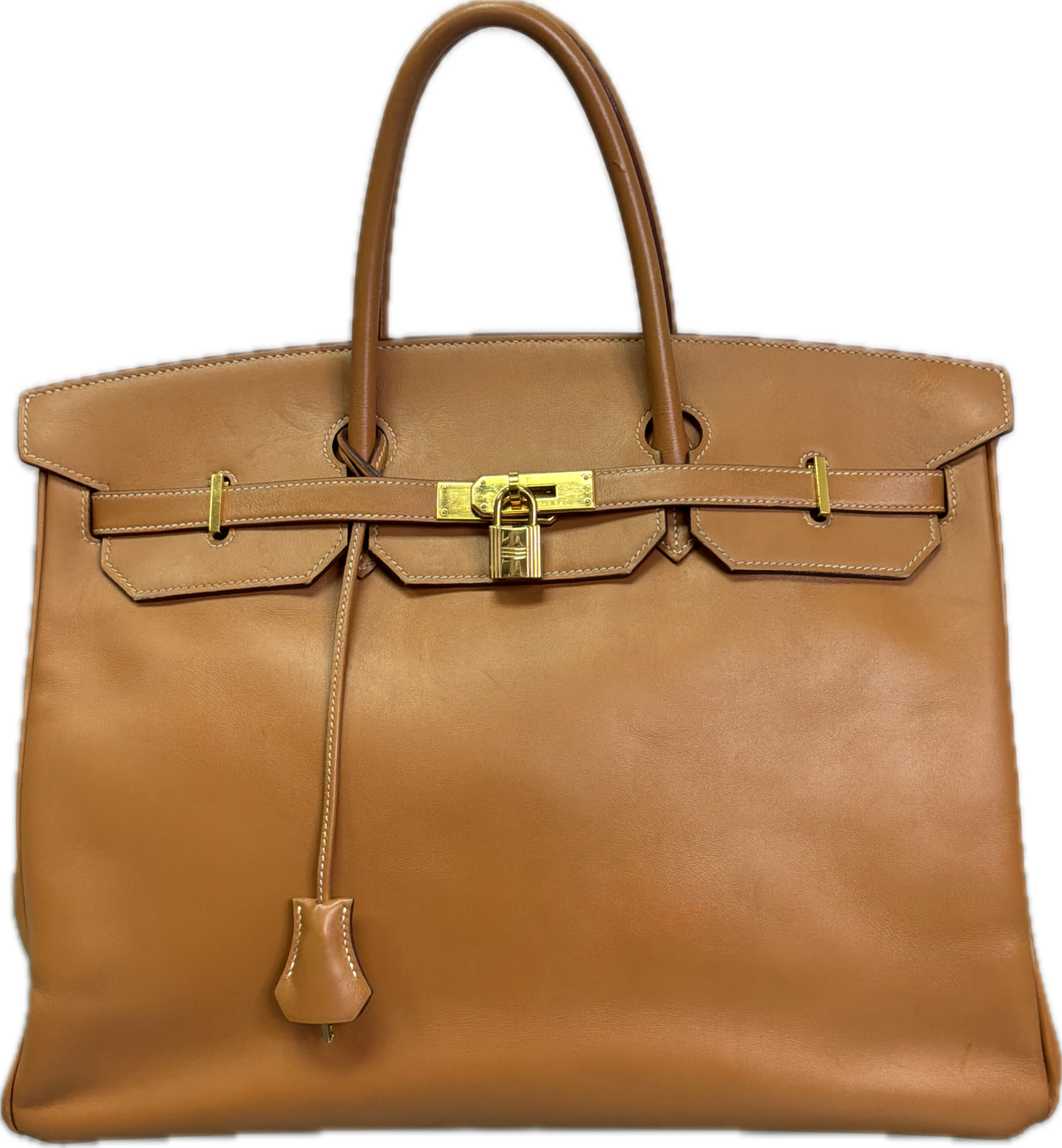Hermès Birkin 40 Gold Courchevel Leather Handbag