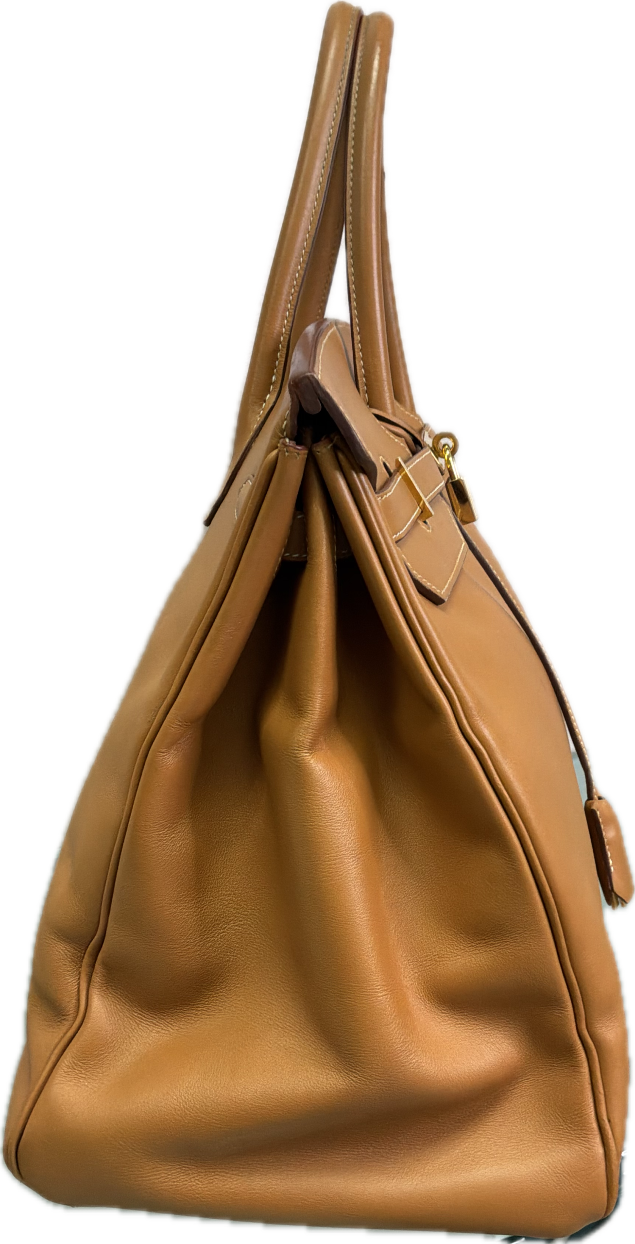 Hermès Birkin 40 Gold Courchevel Leather Handbag - Image 3