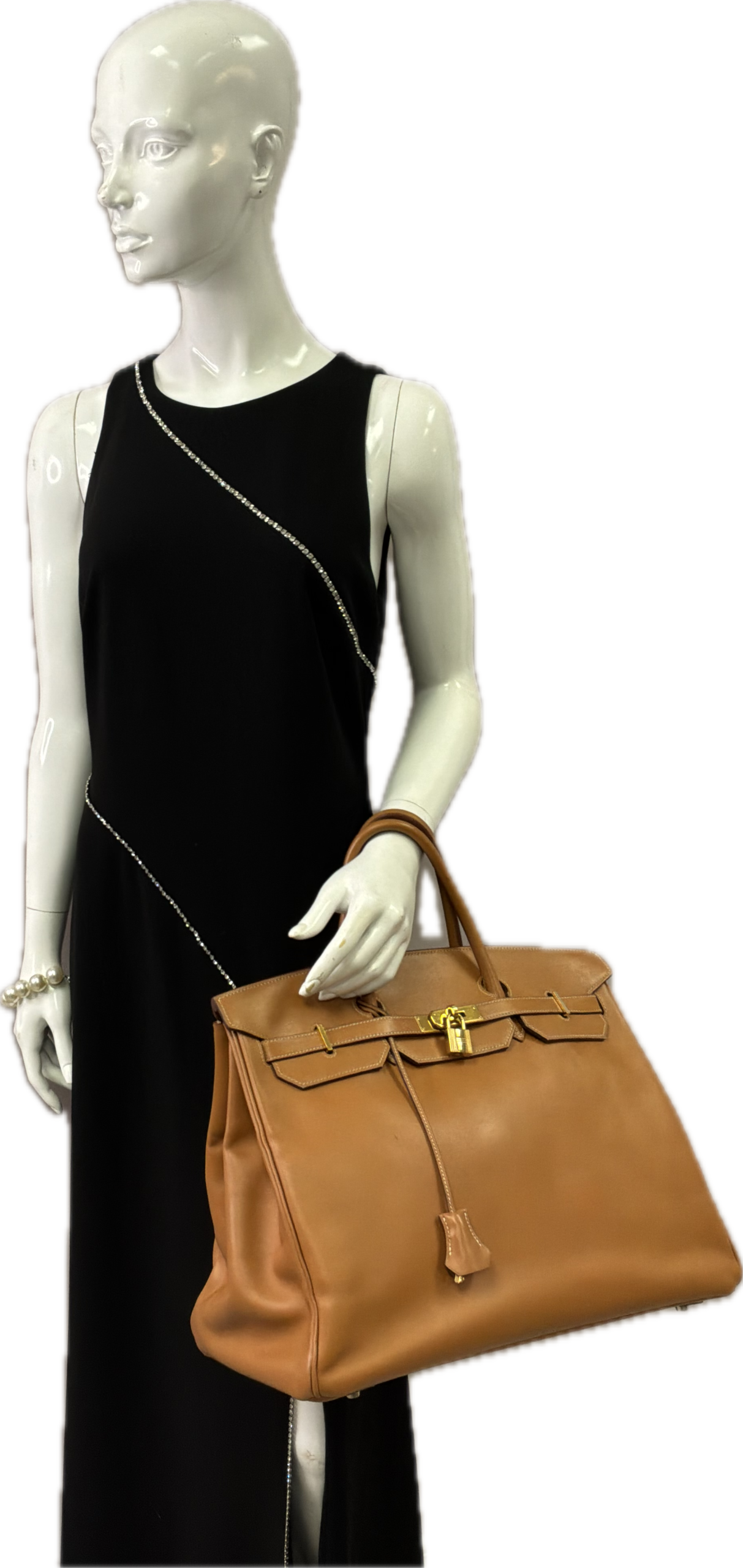 Hermès Birkin 40 Gold Courchevel Leather Handbag - Image 6