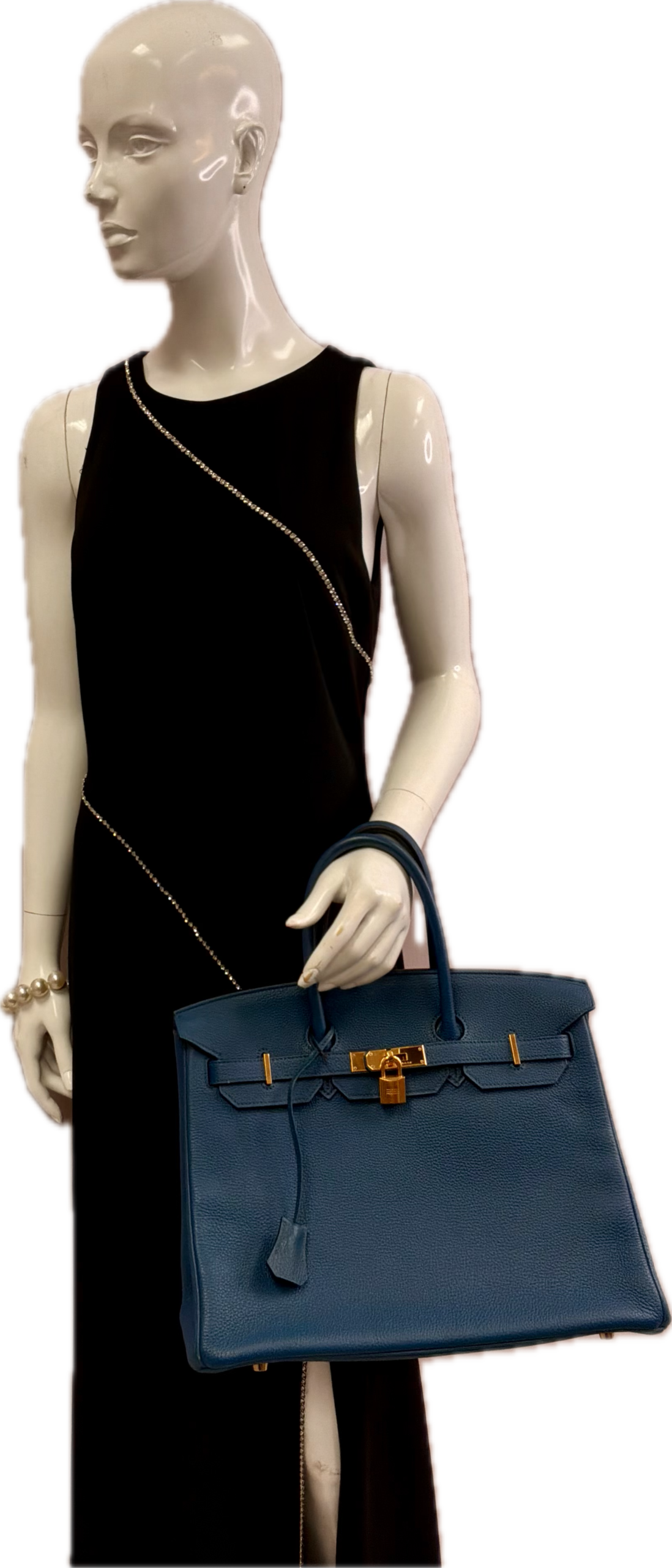 Hermès Birkin 35 Blue Glacier Togo Leather Gold Hardware - Image 6