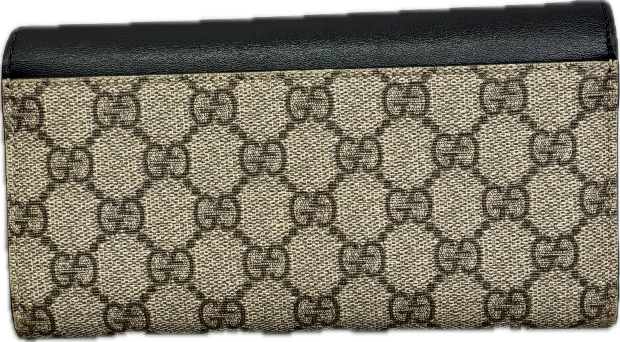 Gucci GG Supreme Monogram Black Leather Continental Wallet - Image 2
