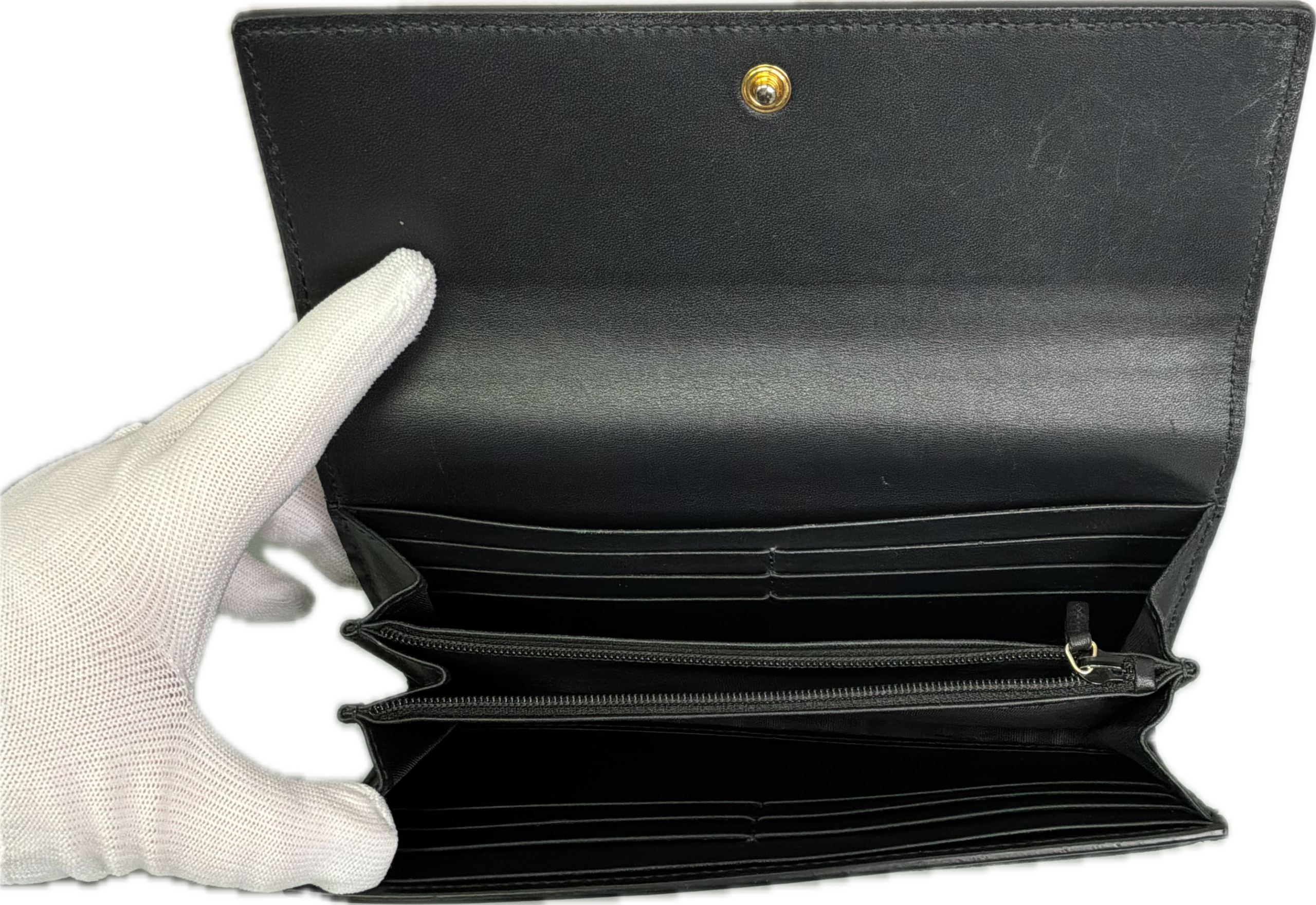 Gucci GG Supreme Monogram Black Leather Continental Wallet - Image 3
