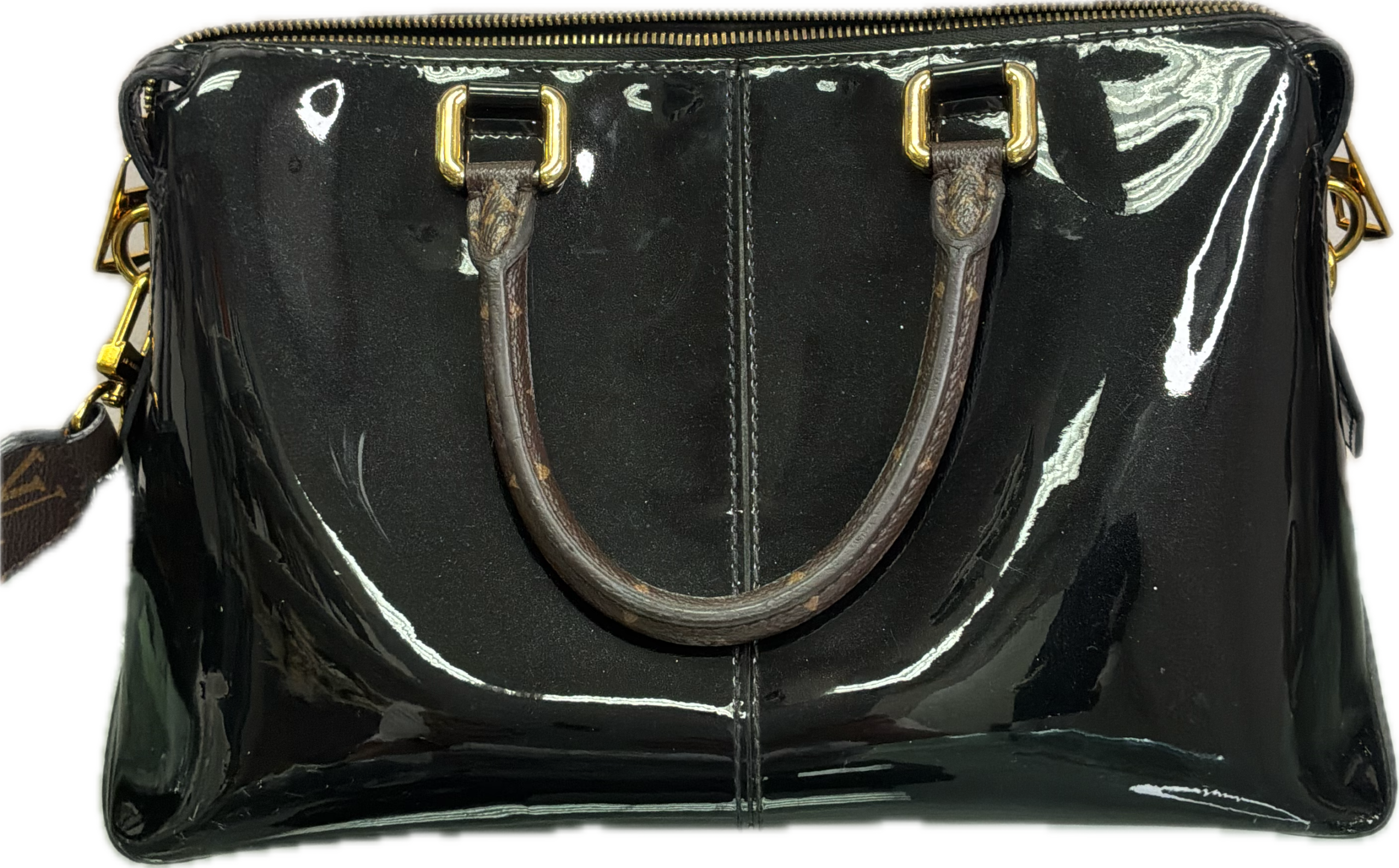 Louis Vuitton Miroir Black Vernis Patent Leather 2-Way Handbag - Image 4