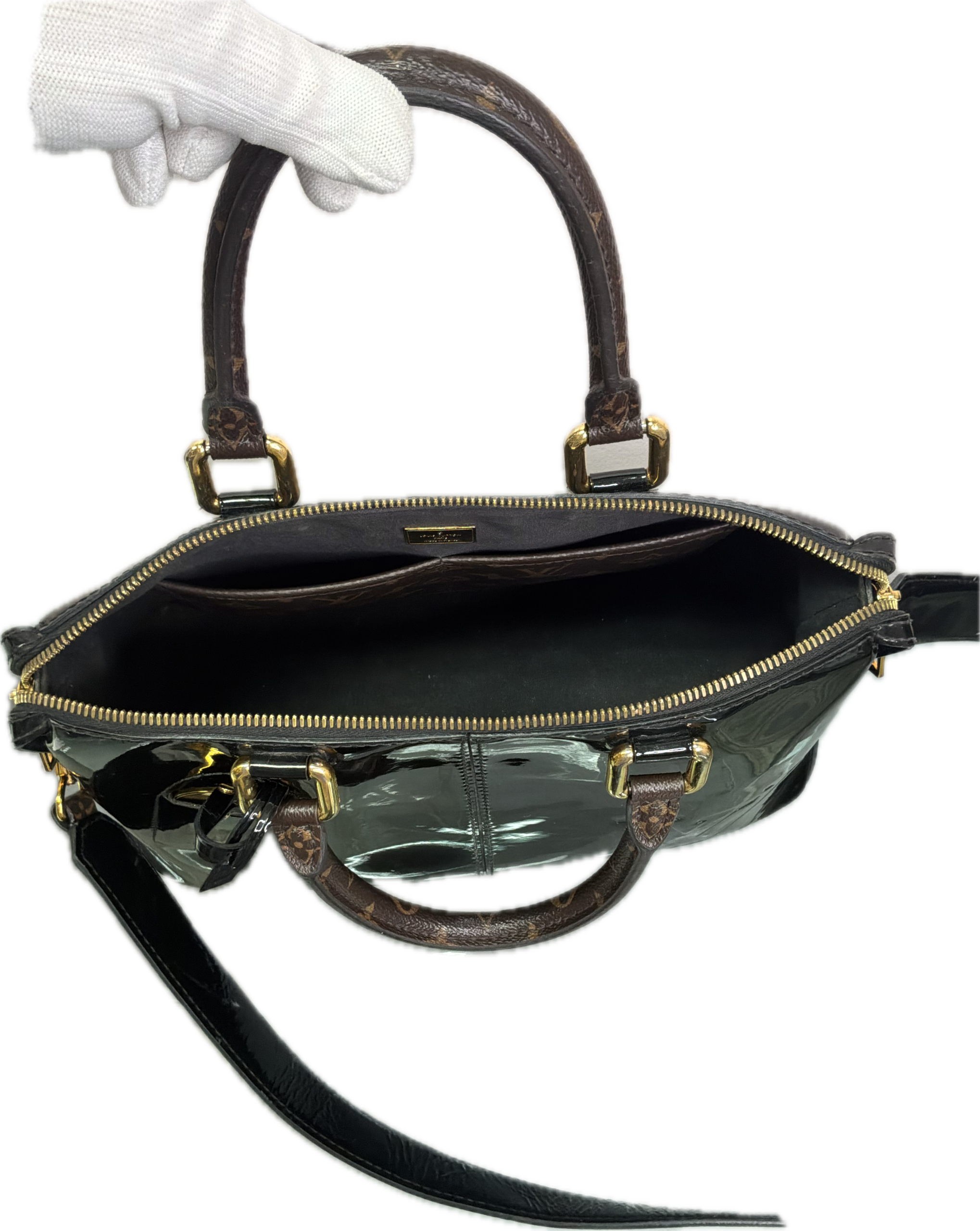 Louis Vuitton Miroir Black Vernis Patent Leather 2-Way Handbag - Image 5