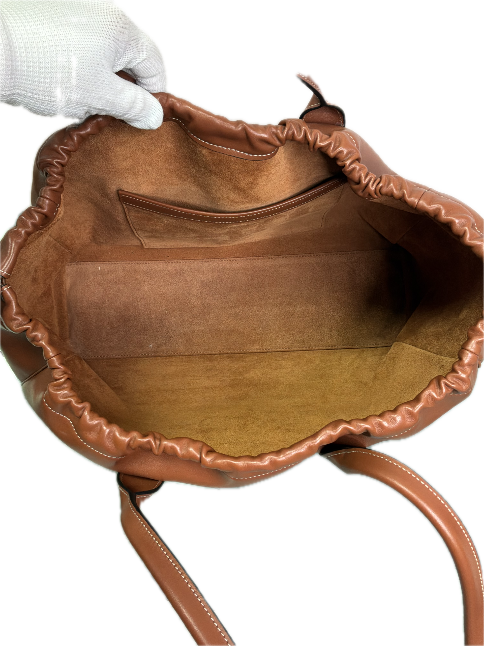 Celine Cuir Cabas Tote Brown Smooth Leather - Image 4