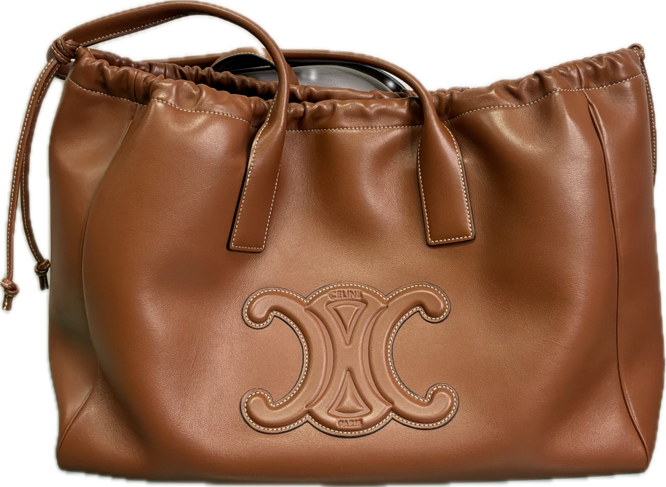 Celine Cuir Cabas Tote Brown Smooth Leather - Image 5