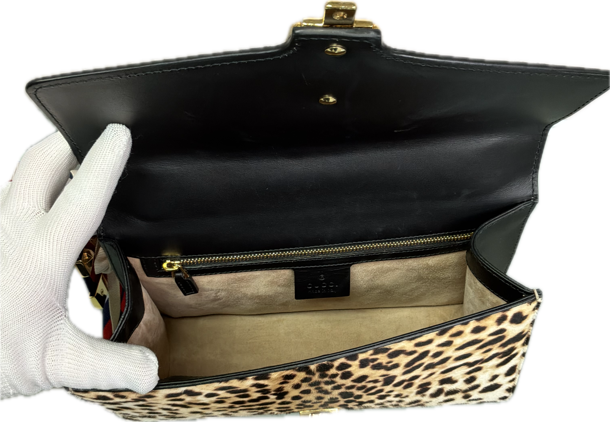 Gucci Sylvie Leopard Pony Hair Shoulder Bag - Image 6