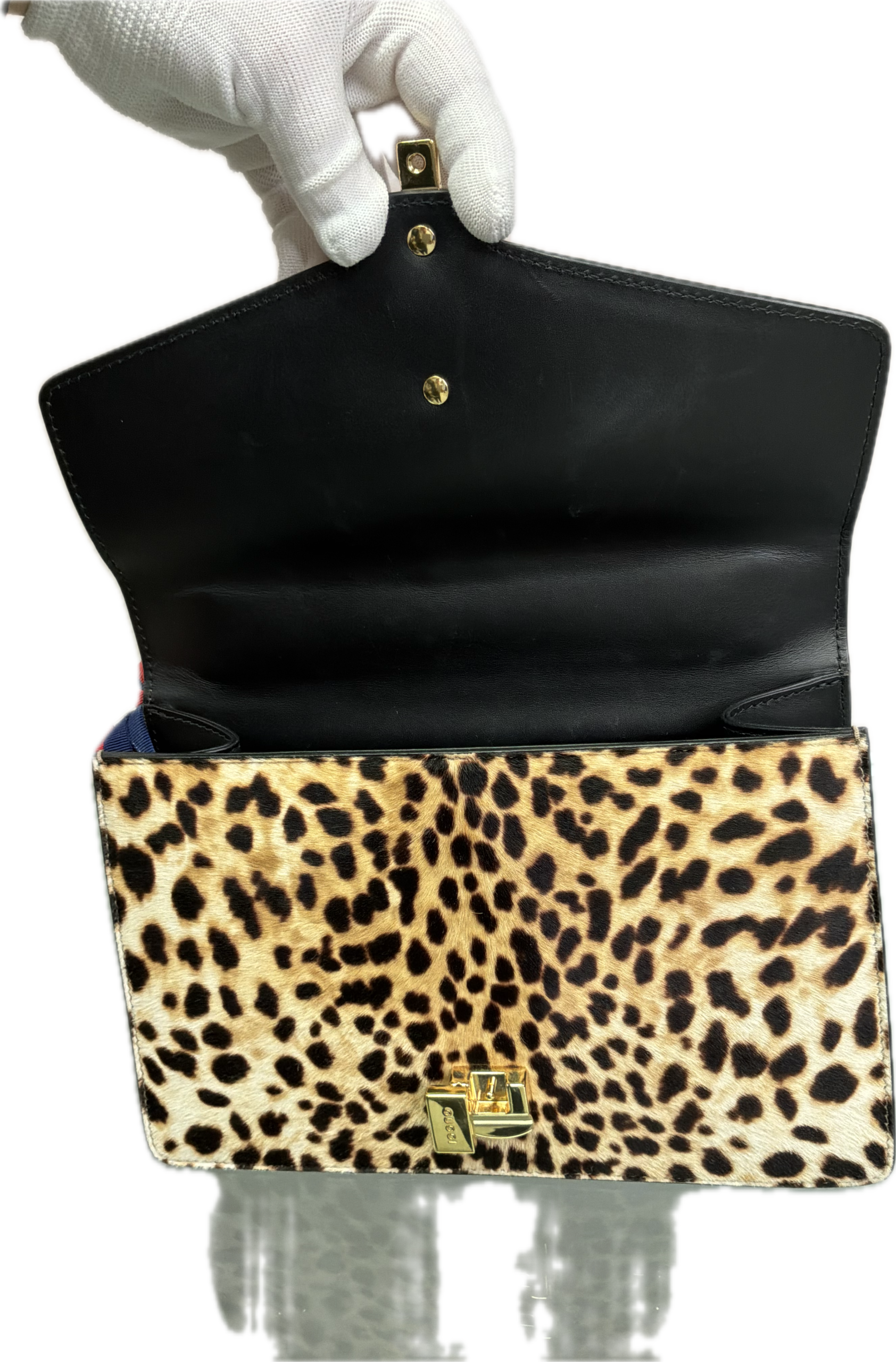 Gucci Sylvie Leopard Pony Hair Shoulder Bag - Image 7